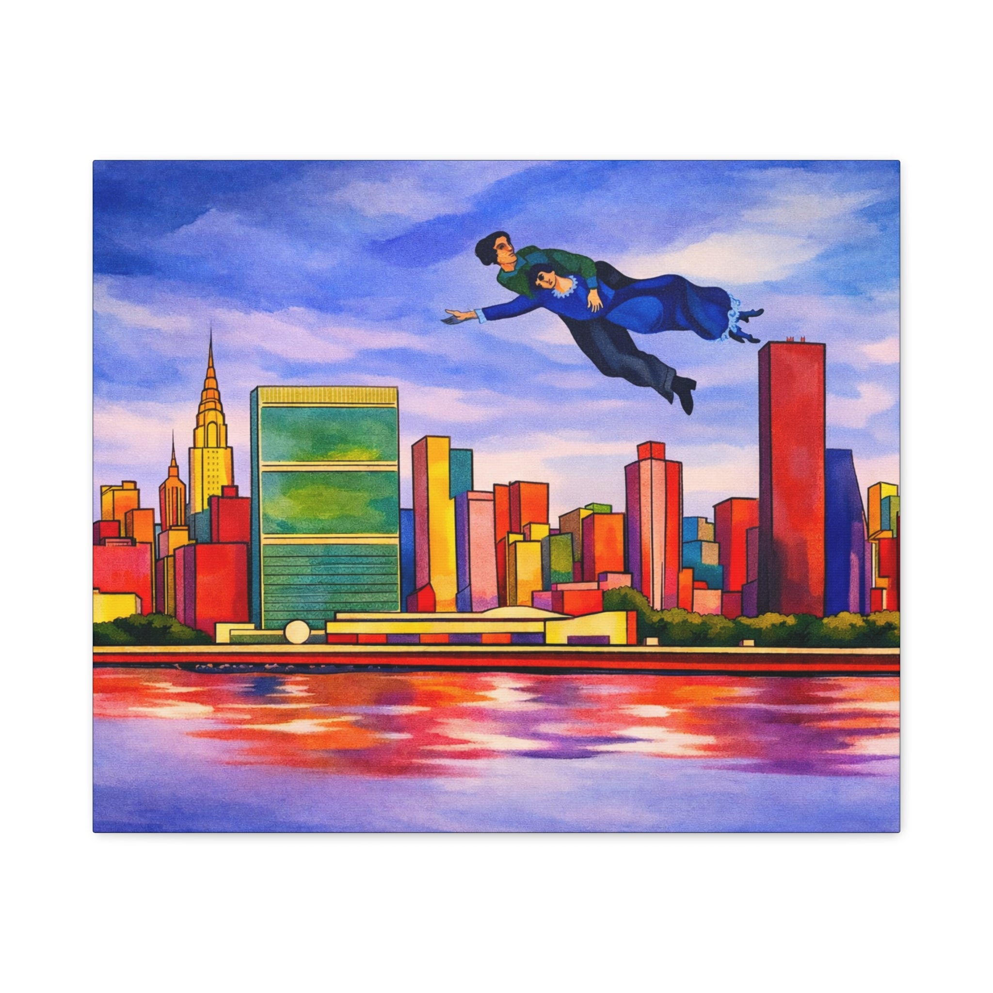 Over The Town Marc Chagall-inspired Manhattan Skyline NYC Canvas