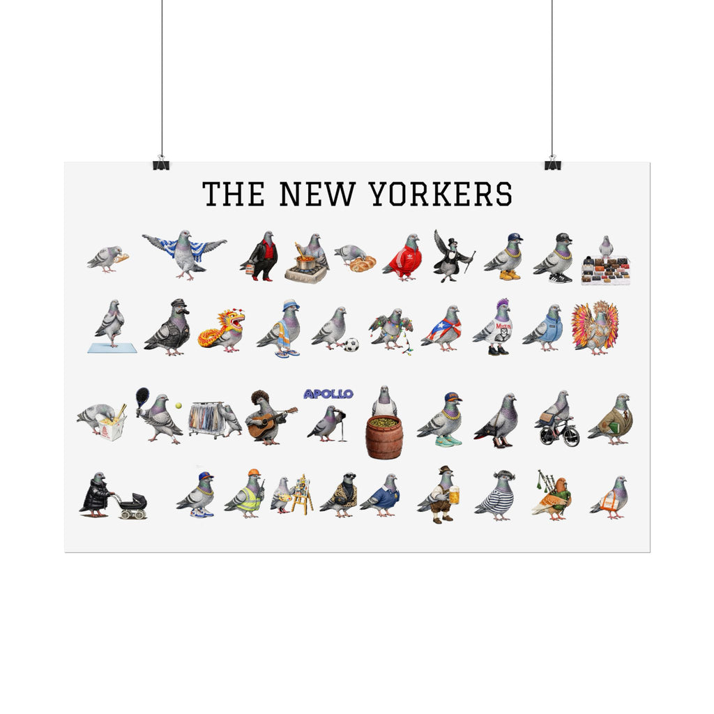The New Yorkers Neighborhood Pigeons Rolled Poster | NYC Pigeon Gift for Bird Lovers