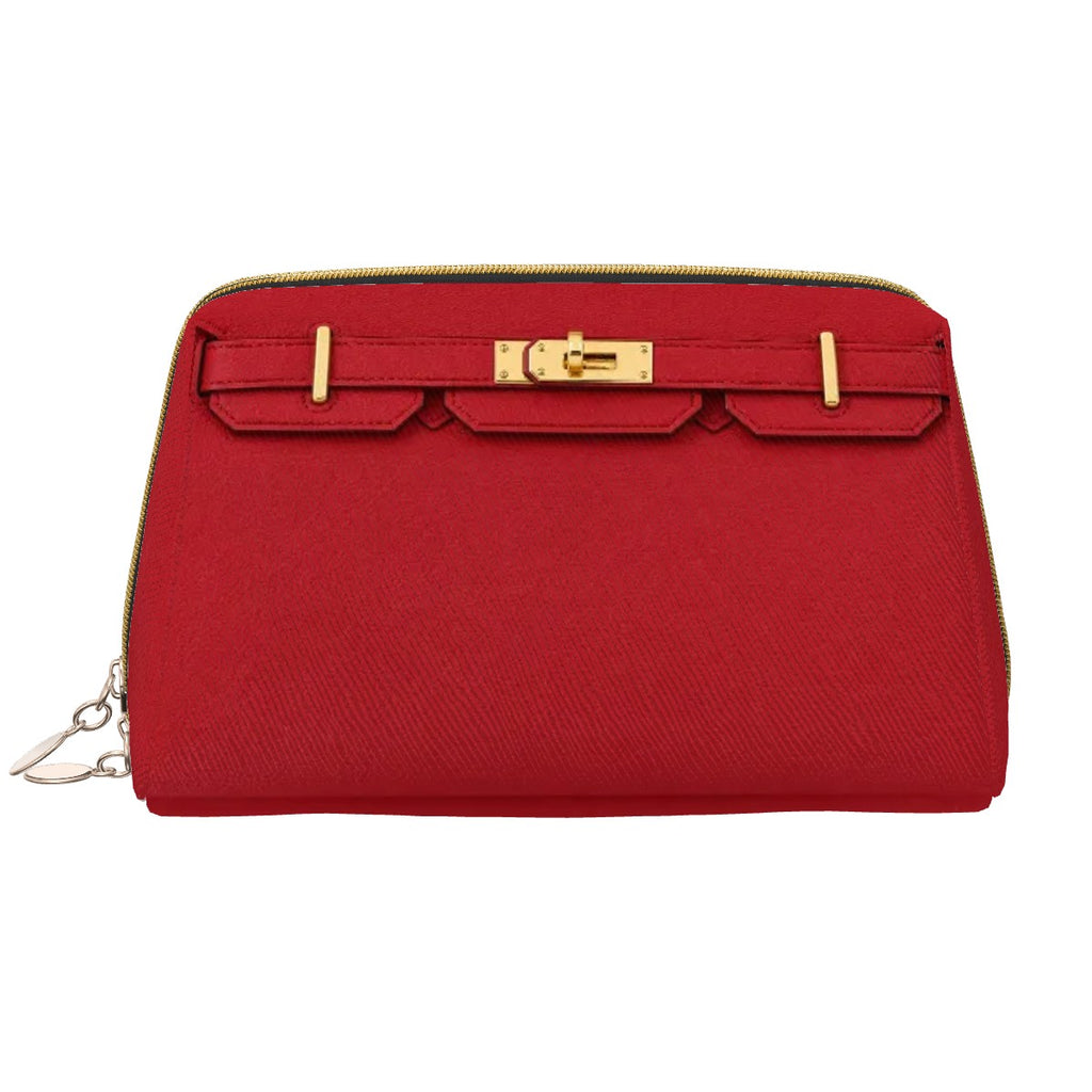 Canal Street Red PVC Leather Makeup Bag