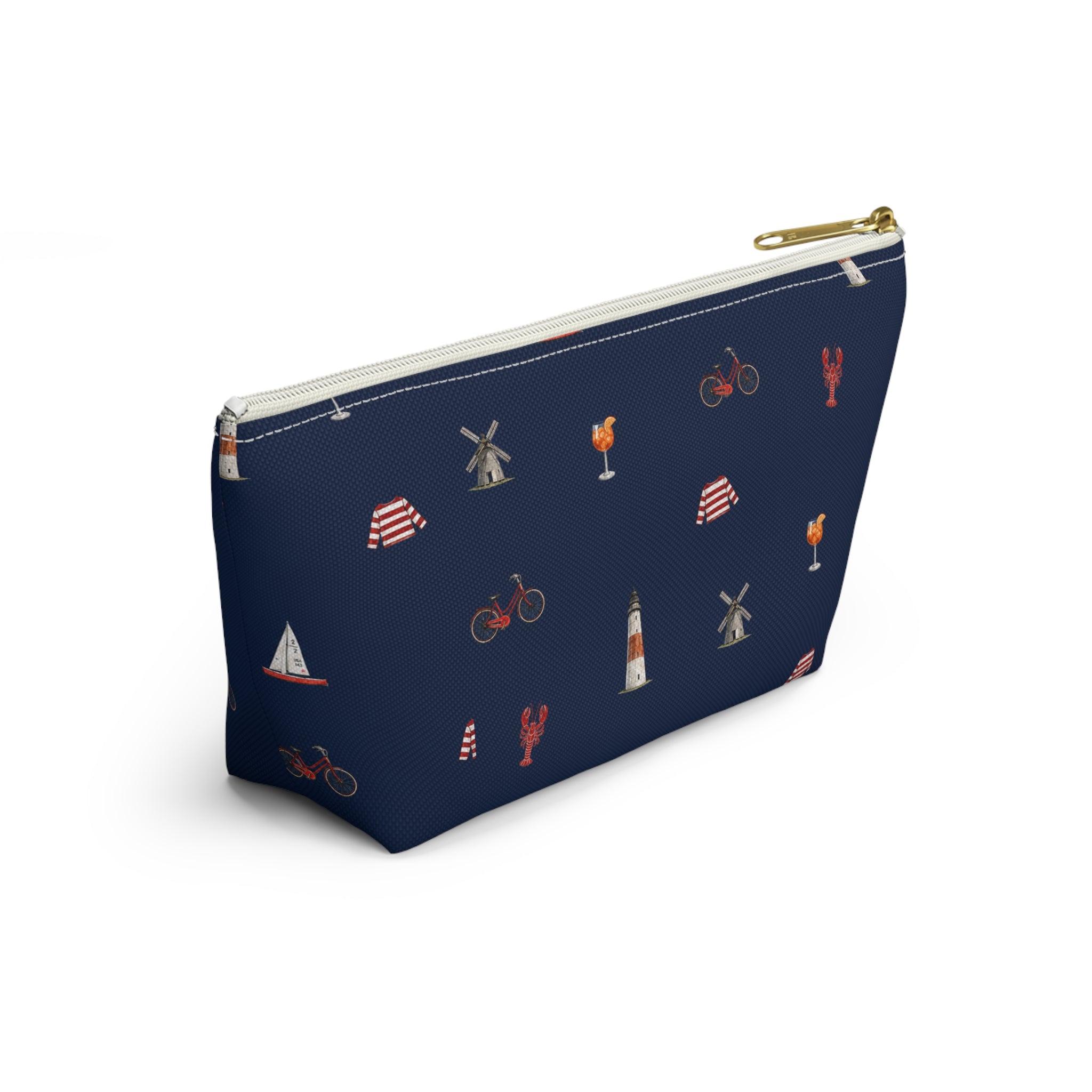 Icons of The Hamptons Blue  Accessory Pouch — T-Bottom Makeup Bag