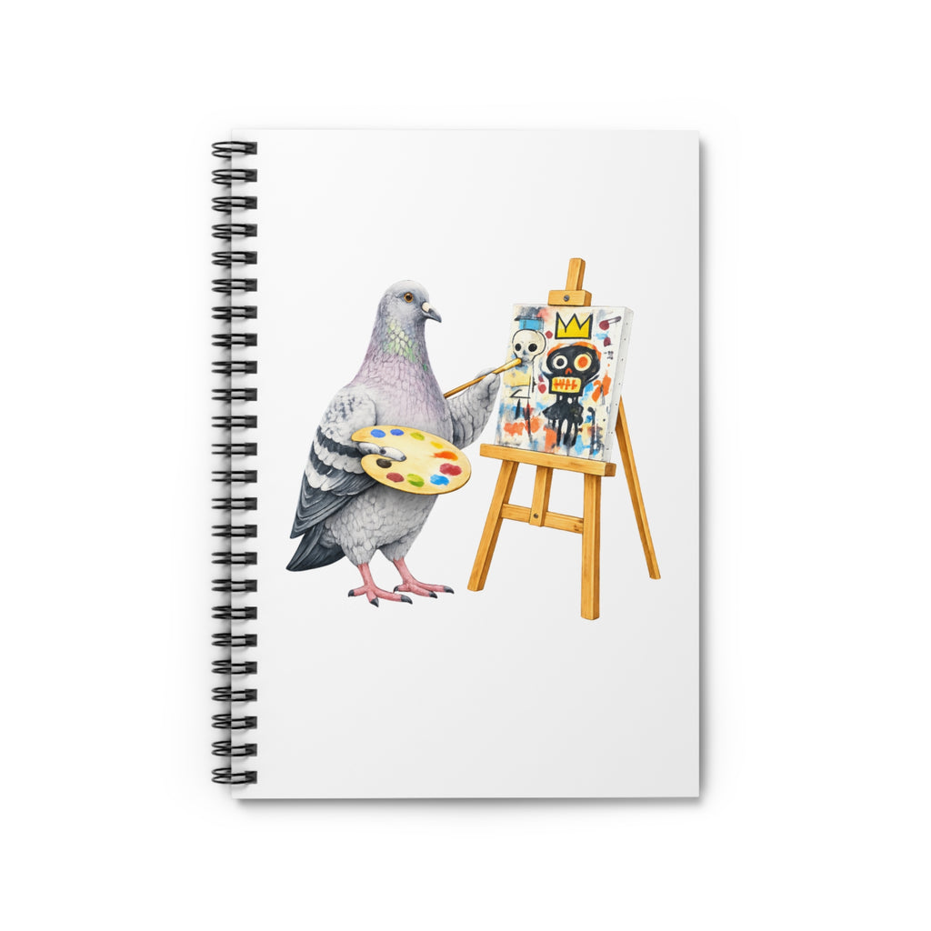 Customizable SoHo NYC Pigeon Spiral Journal |  New York Basquiat Artist Painter Bird Lovers Notebook