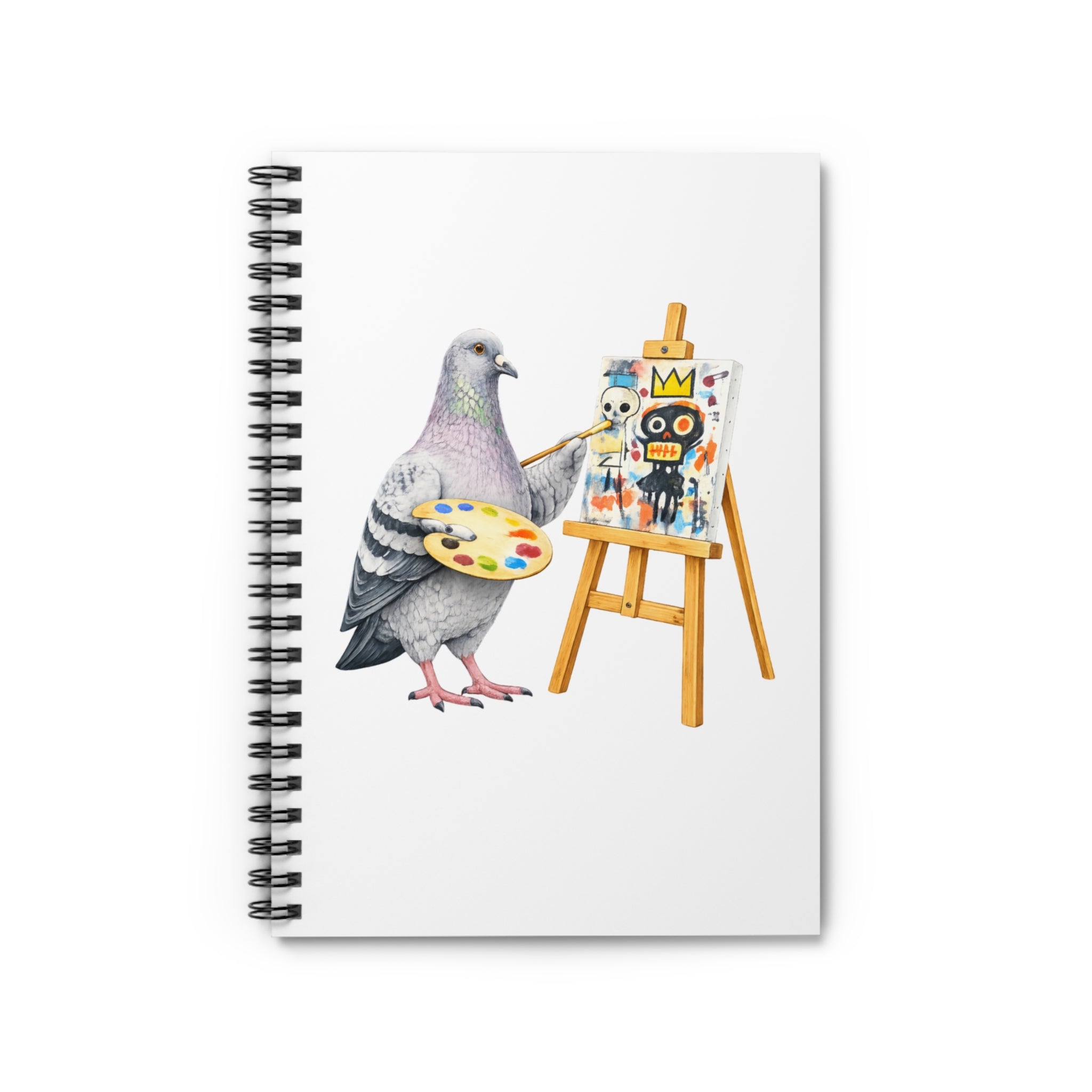 Customizable SoHo NYC Pigeon Spiral Journal |  New York Basquiat Artist Painter Bird Lovers Notebook