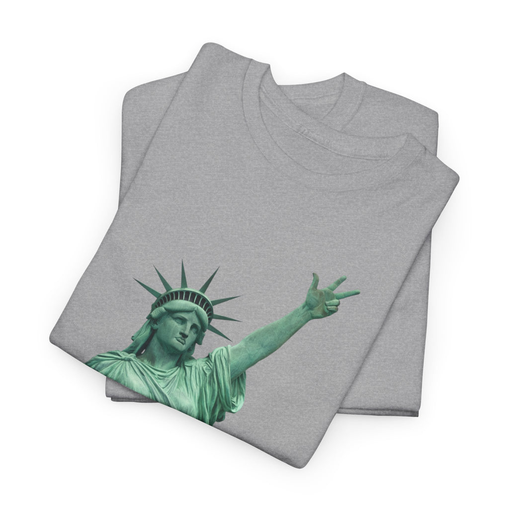 Arena Takeover Statue of Liberty Three Points T-Shirt | NYC Jalen Brunson Basketball 3 Point Shot Tee