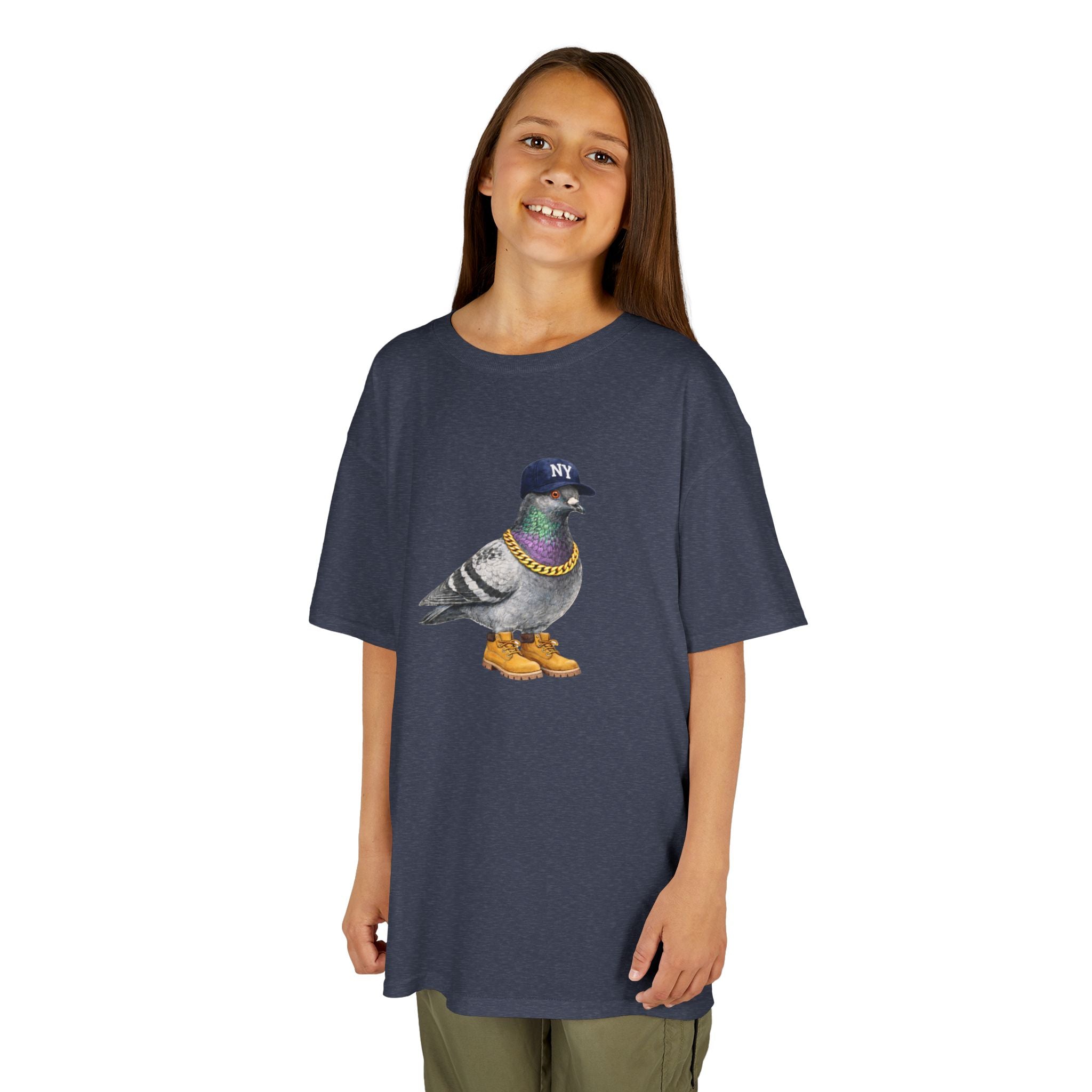 Customizable Bronx NYC Pigeon Kid Tee —  Cute Baseball Fan Bird T-Shirt for Children