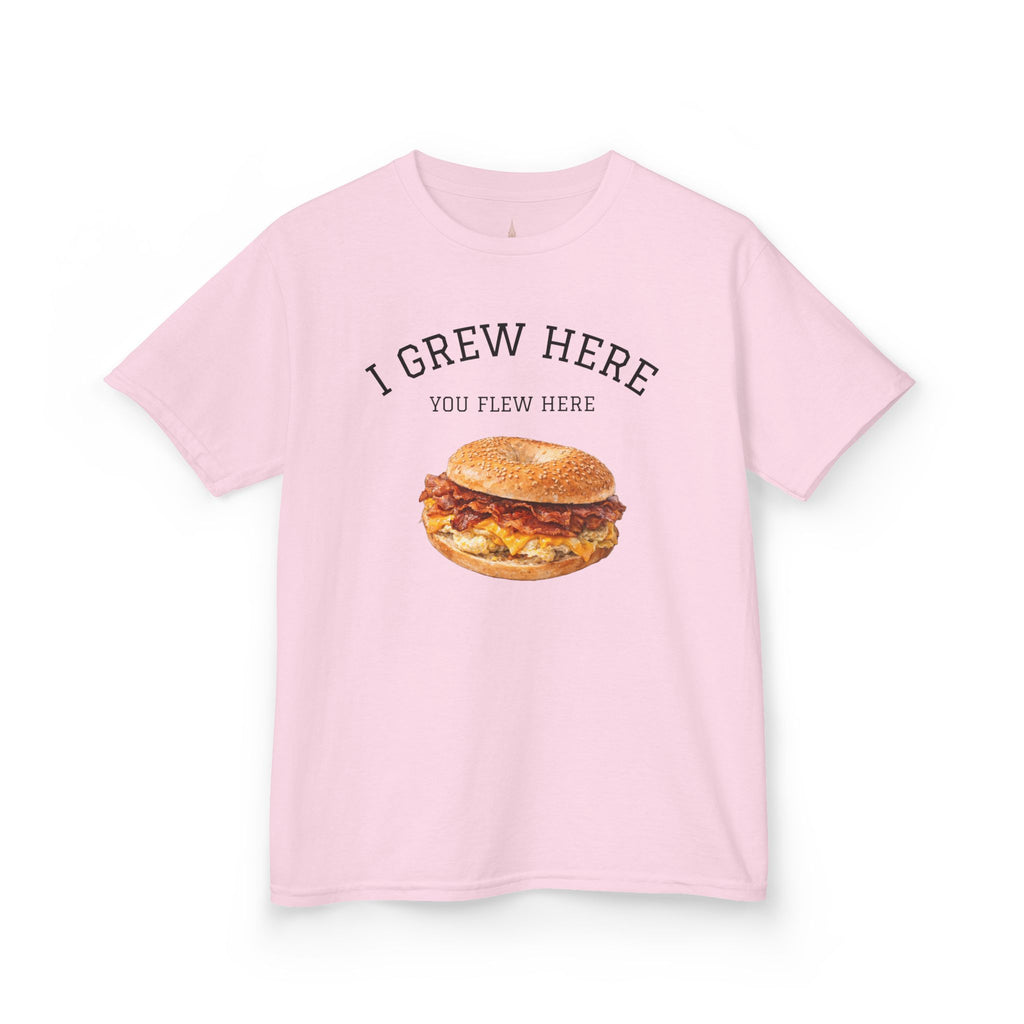 Bacon Egg and Cheese NYC Kids Tee —  I Grew Here You Flew Here T-Shirt for Children