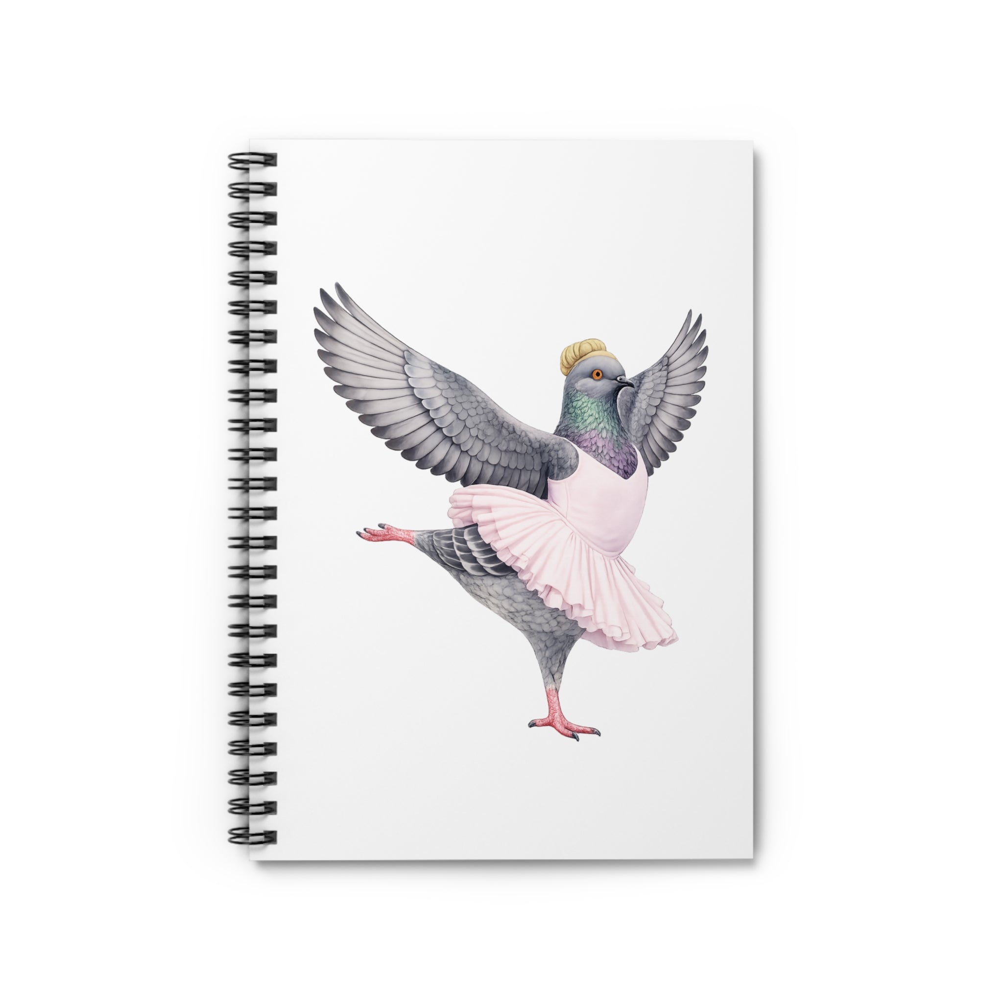Customizable Lincoln Square NYC Pigeon Spiral Journal | Bunhead Ballerina Bird Lovers Notebook
