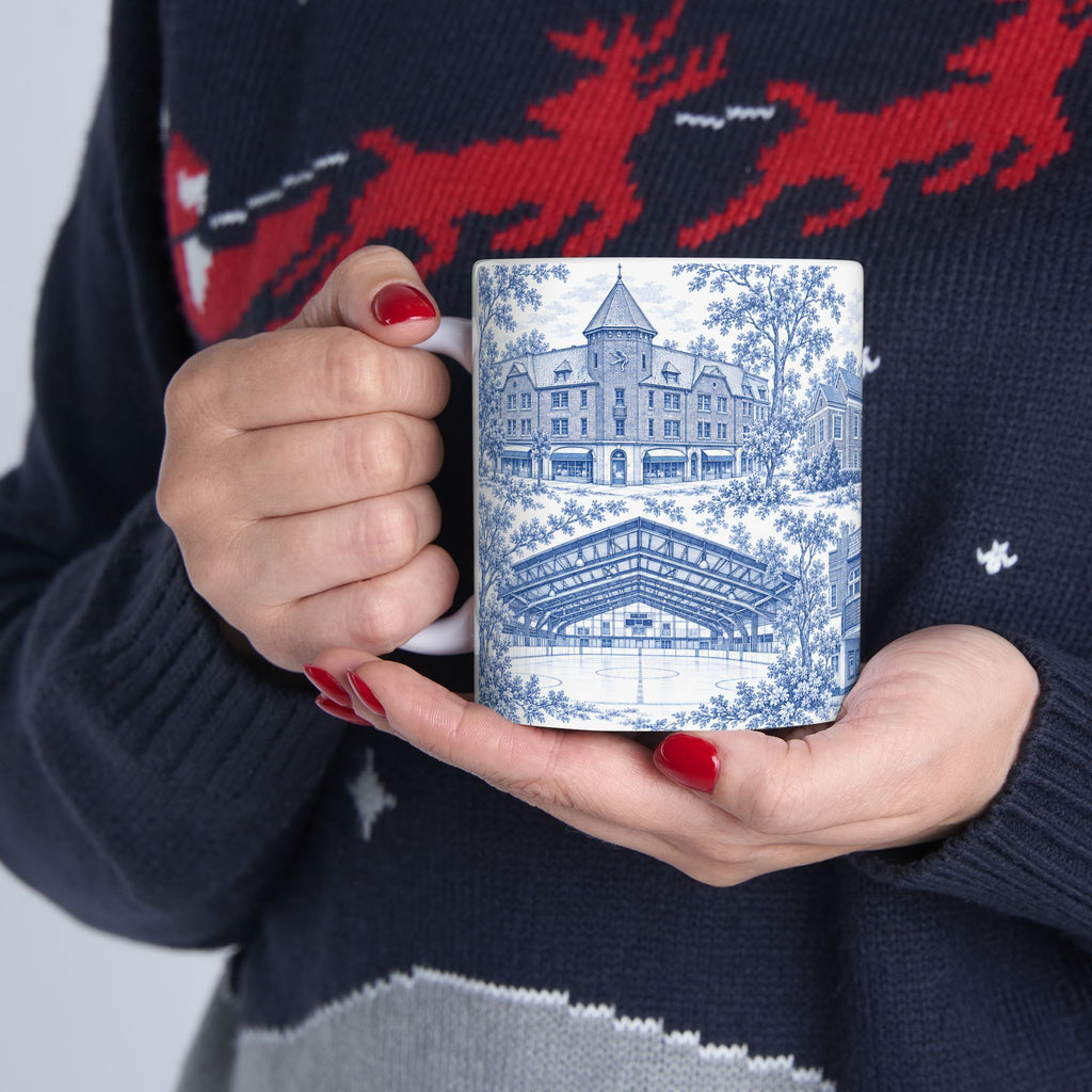 Great Neck Blue Toile de Jouy 11oz Ceramic Mug