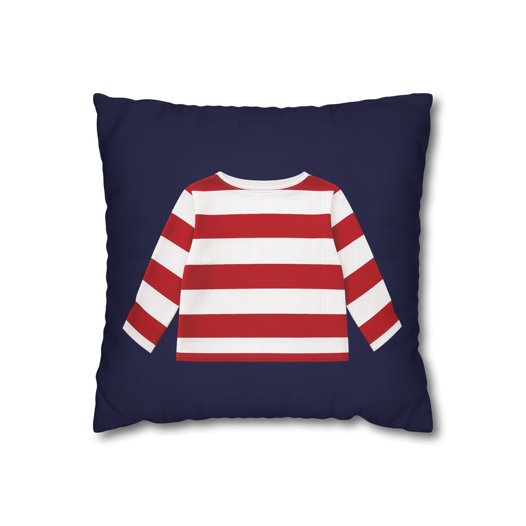 Funda de almohada Sailor Kid Breton Square de 16" x 16" – Funda de cojín decorativa azul marino (relleno no incluido)