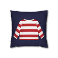 Funda de almohada Sailor Kid Breton Square de 16" x 16" – Funda de cojín decorativa azul marino (relleno no incluido)