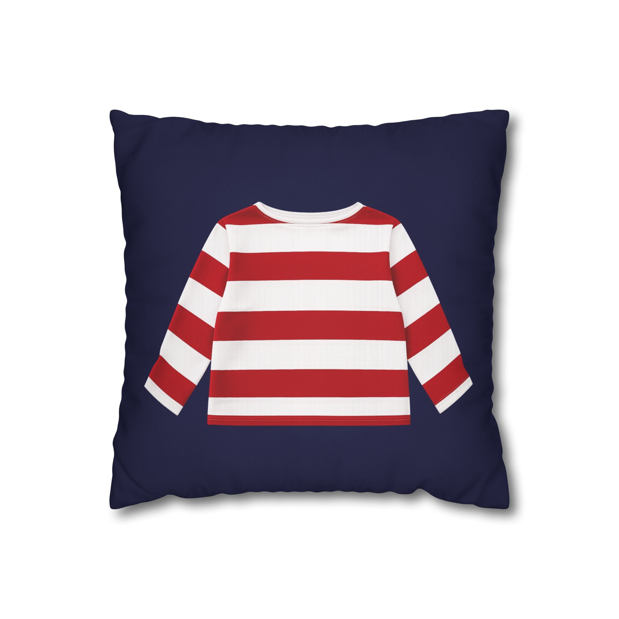 Funda de almohada Sailor Kid Breton Square de 16" x 16" – Funda de cojín decorativa azul marino (relleno no incluido)