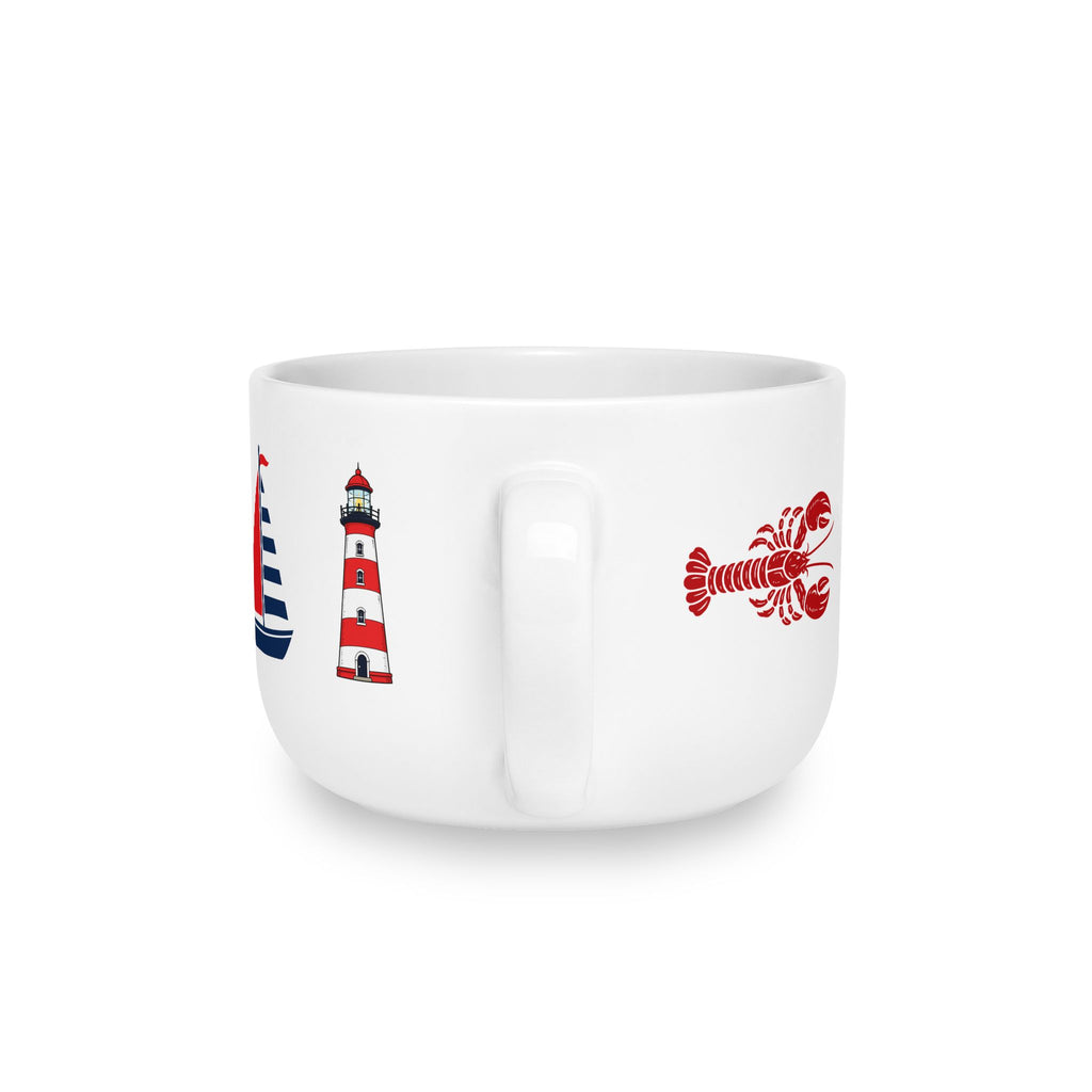 Hamptons Clam Chowder Bowl  25oz Coastal Style Ceramic Soup Bowl