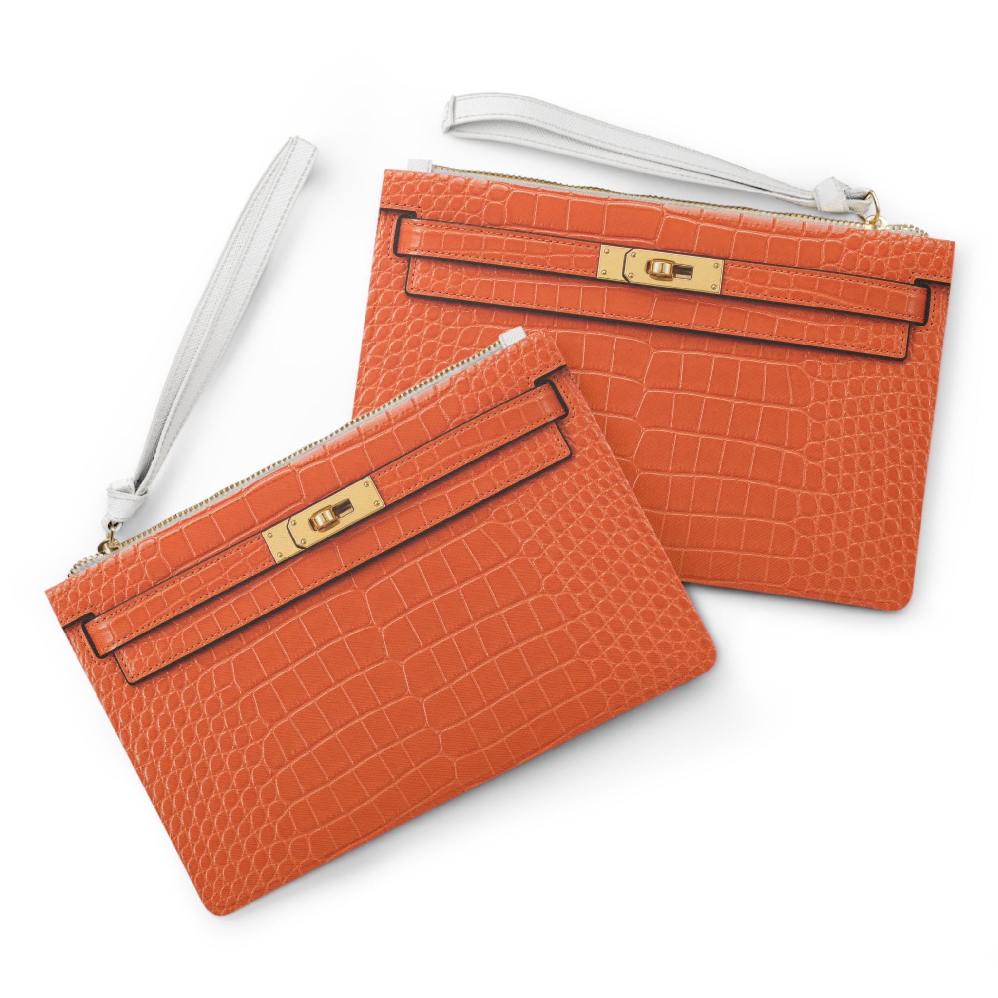 Canal Street Orange Clutch Bag — Elegant Wristlet Purse for Evening & Gifts