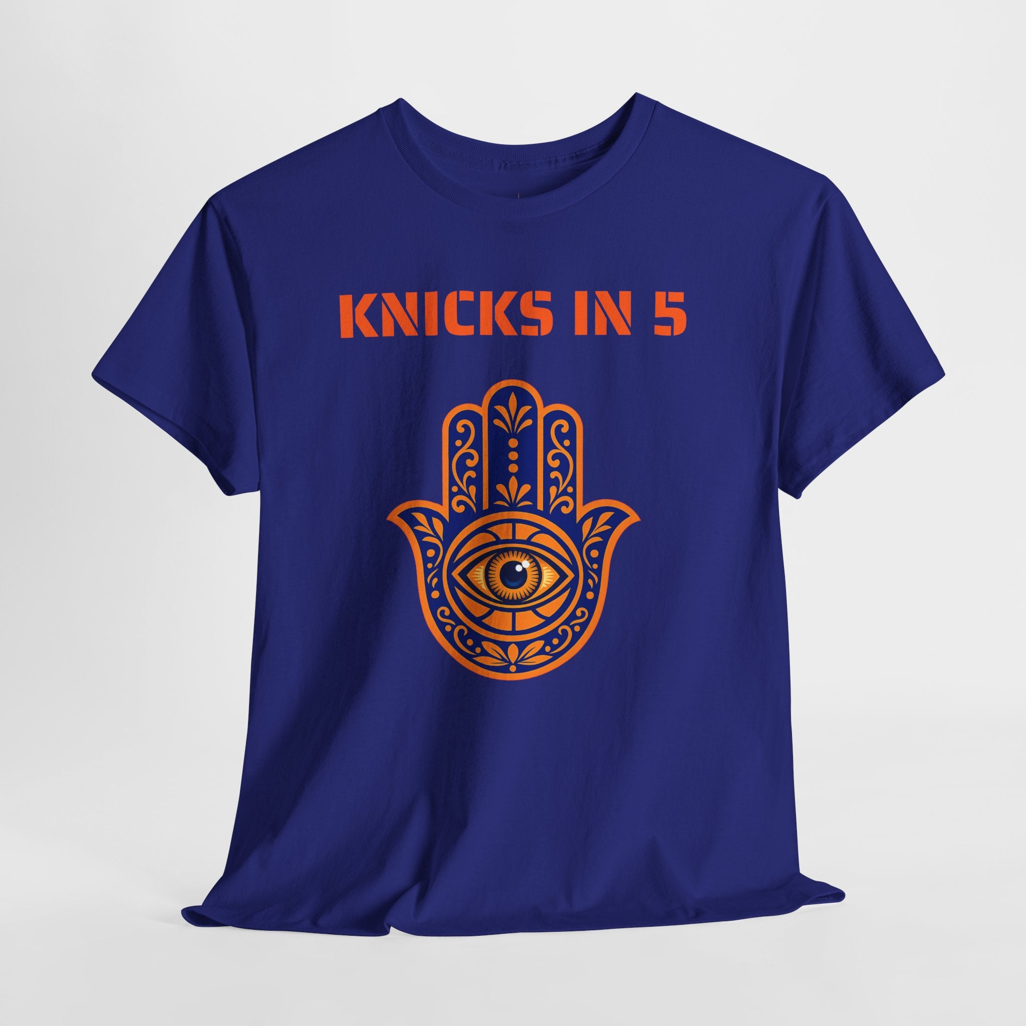 Knicks In Five Tee | New York Basketball Hamsa T-Shirt