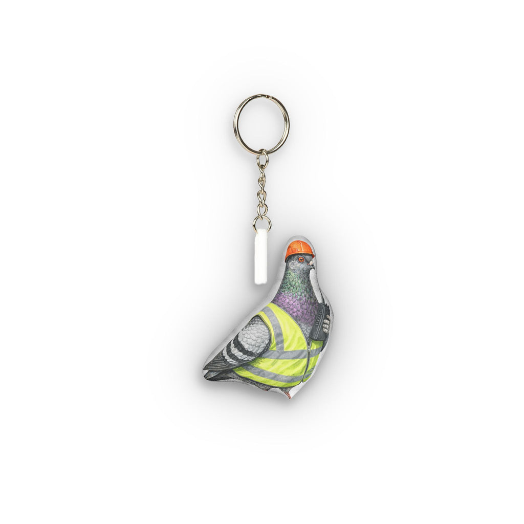 Red Hook NYC Pigeon Mini Plush Keychain |  Dock Worker Construction Bird Lovers Plushie Bag Charm