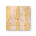 Art Deco Flatiron Building Gold & Pink Cork Coaster Set — Geometric Cocktail Coasters Set of 4