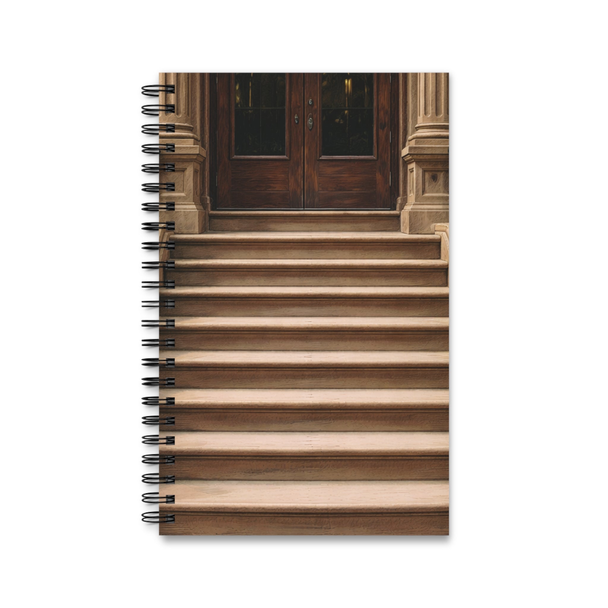 Cuaderno de espiral de la entrada de piedra rojiza de Nueva York - Cuaderno de arquitectura de Nueva York