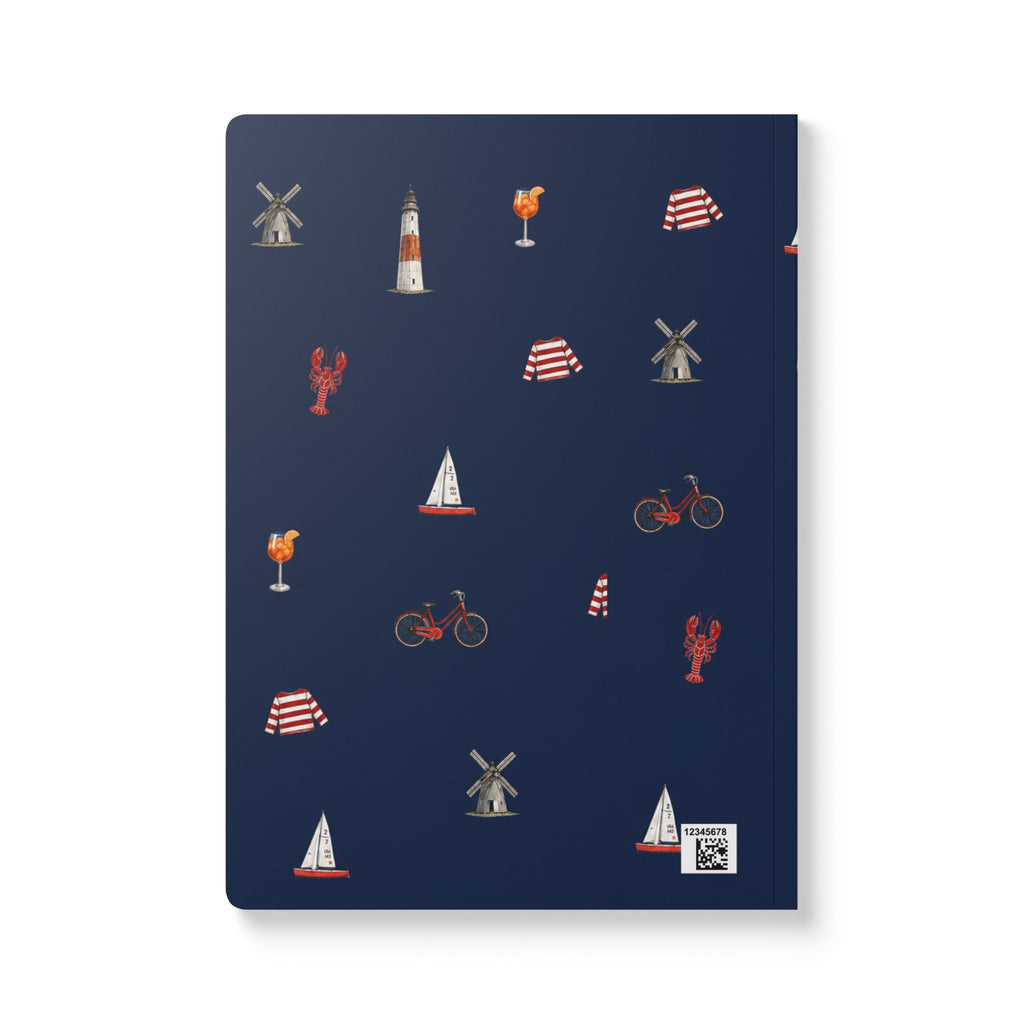 Icons of The Hamptons Blue Softcover Notebook