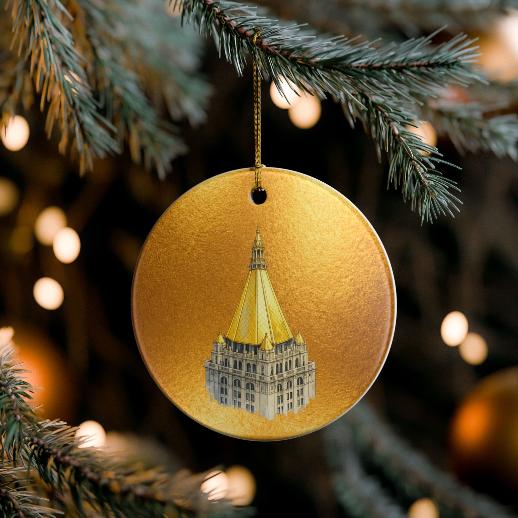 New York Life Building Ceramic Christmas Tree Ornament — NYC Skyline Holiday Decoration