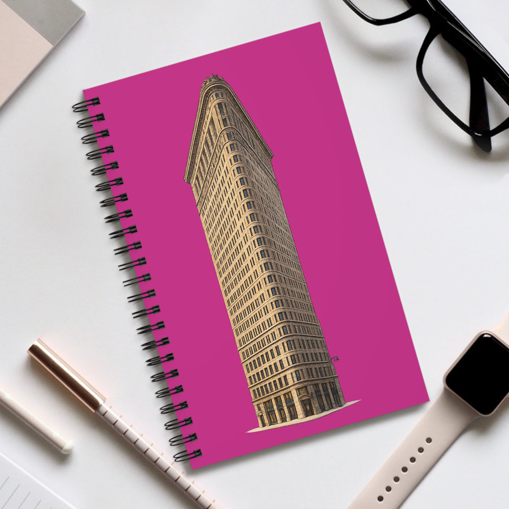 Flatiron Building Pop Art Notebook   NYC Architecture Spiral Journal