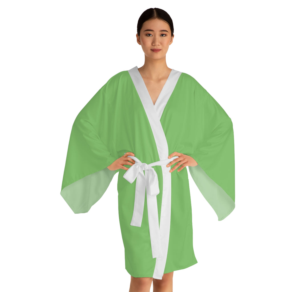 Chinatown Dragon Kimono Robe — Green Chinese Dragon Long Sleeve House Robe