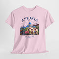 Astoria New York Travel T-Shirt   Santorini-inspired Queens Tee