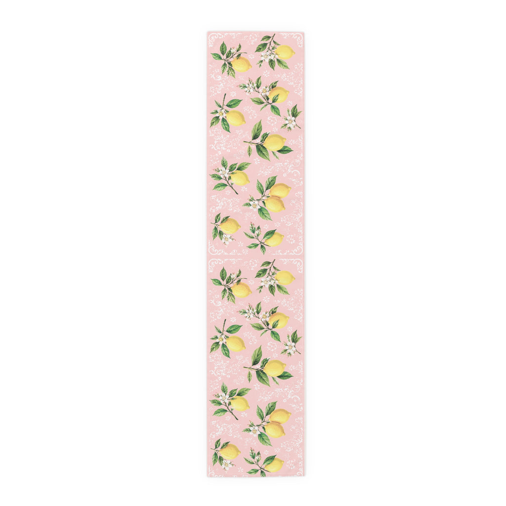Little Italy Amalfi Pink with Lemon 3 Table Runner – Mediterranean Dining Decor