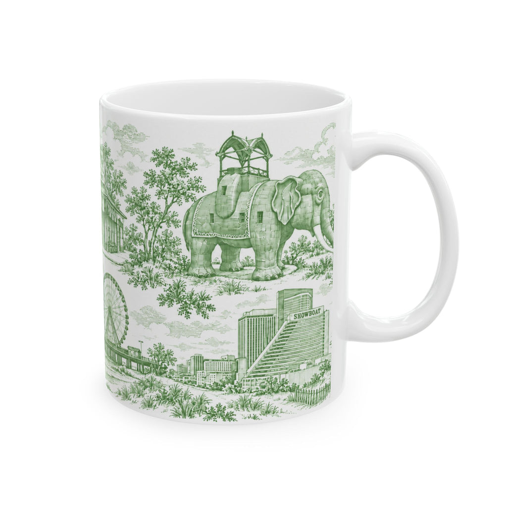 Atlantic City Green Toile de Jouy 11oz Mug
