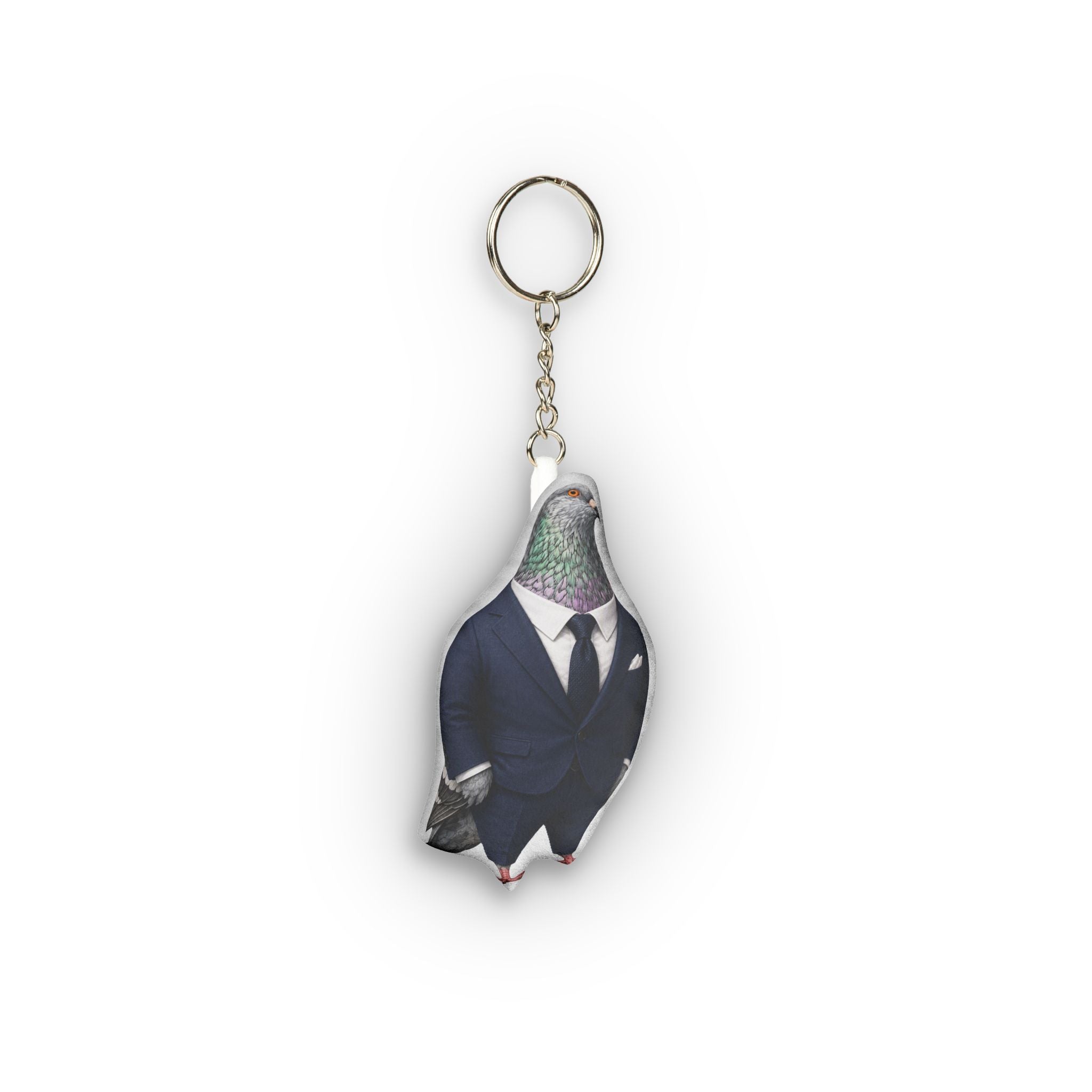 Billionaires' Row NYC Pigeon Mini Plush Keychain | Businessman Bird Lovers Plushie Bag Charm