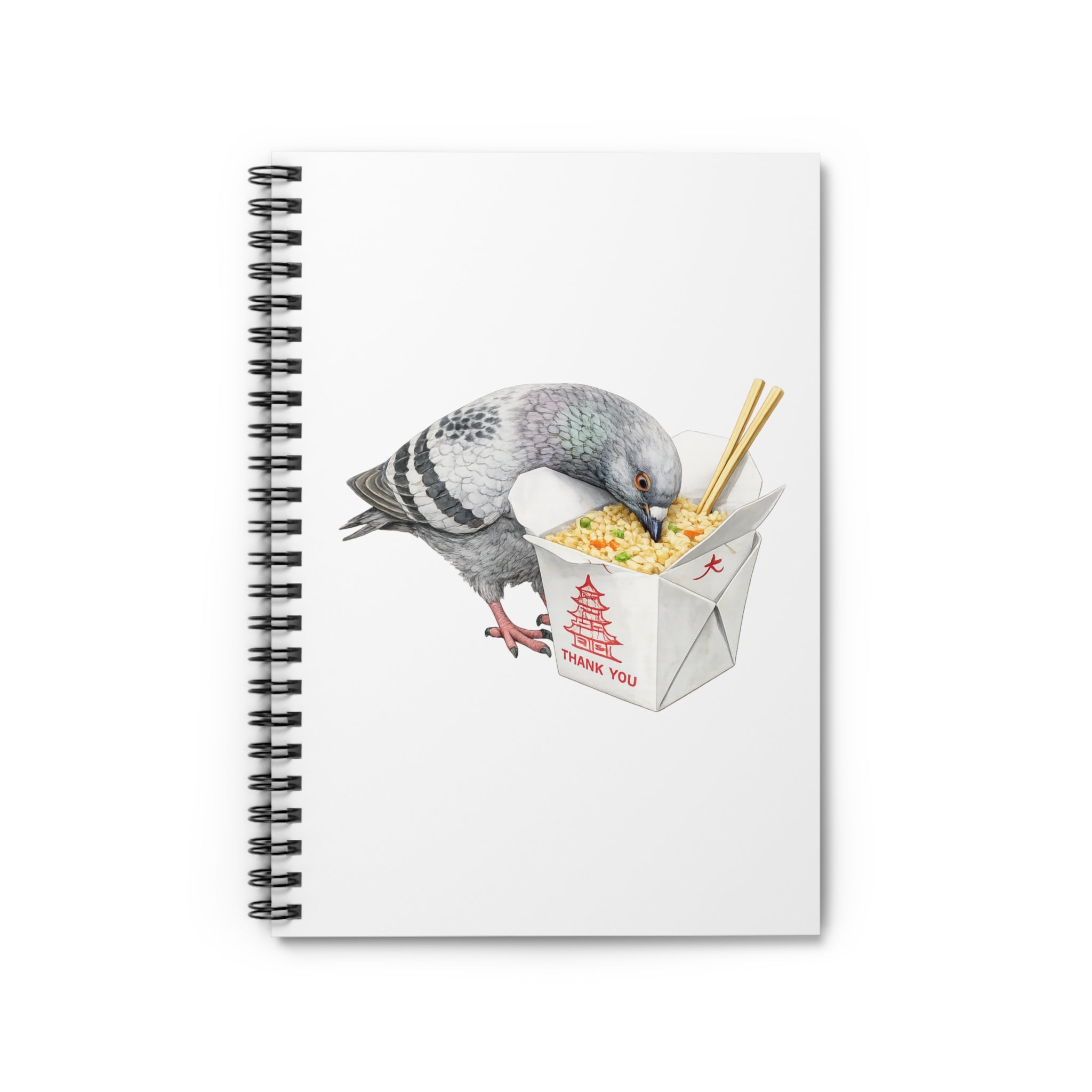 Customizable Flushing NYC Pigeon Spiral Journal | Fried Rice Bird Lovers Notebook