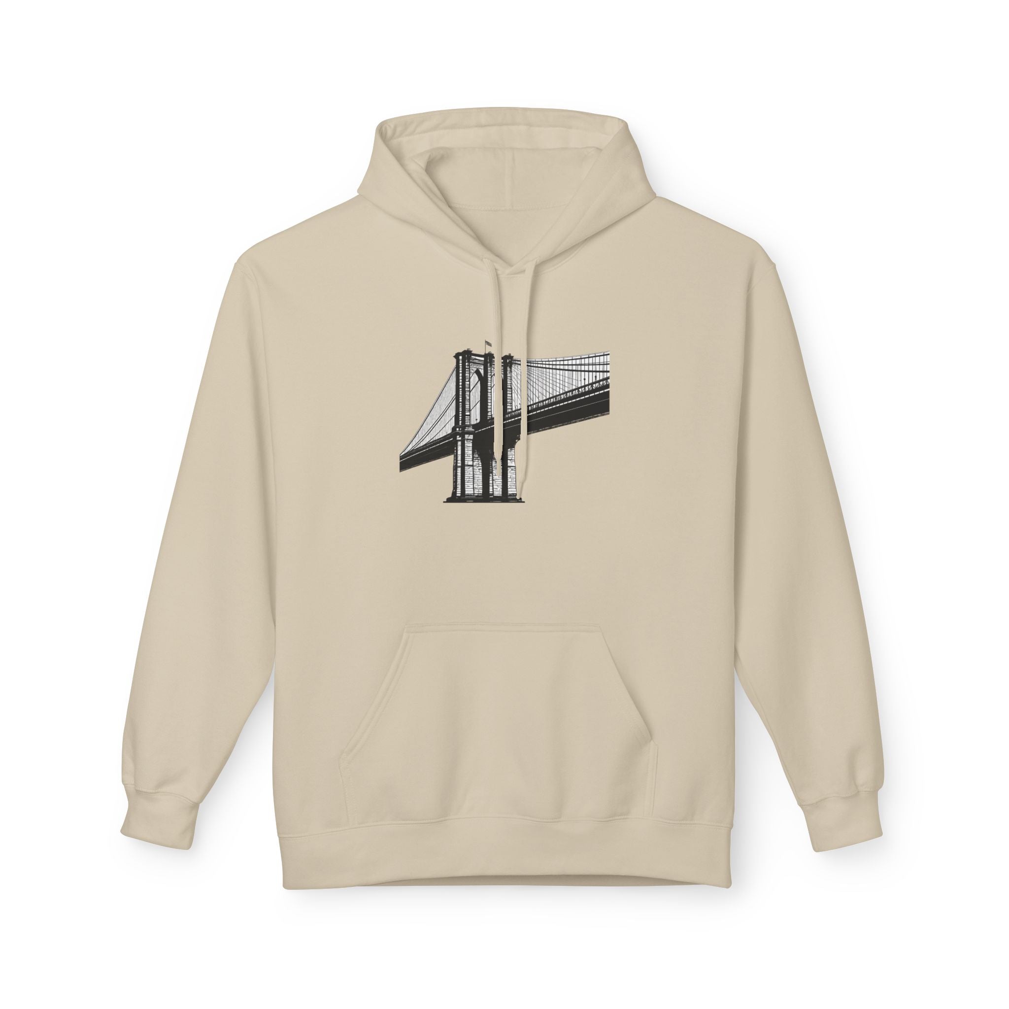 Brooklyn Bridge Sketch Hoodie — New York City Pullover Hooded Sweatshirt