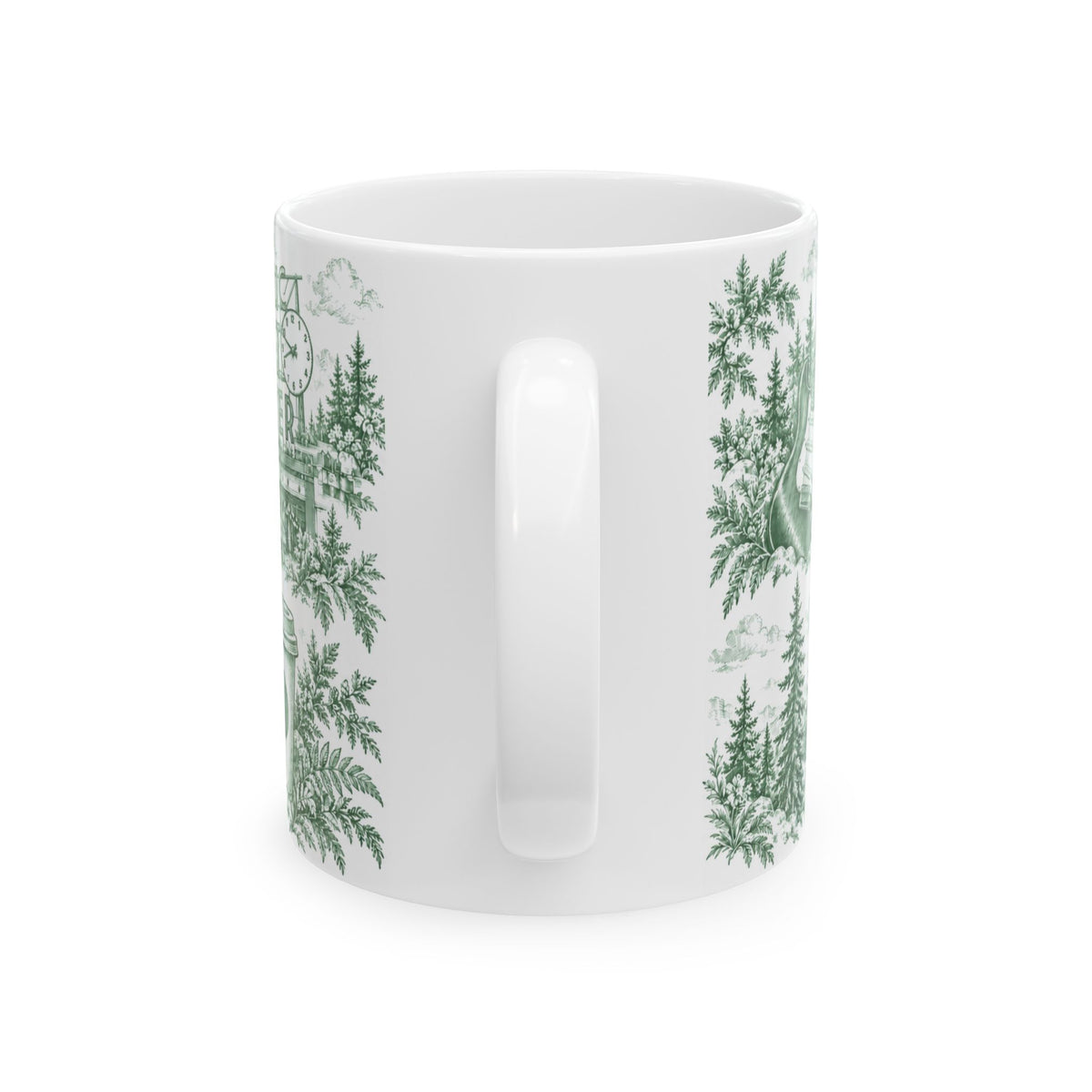 Seattle Green Toile de Jouy Ceramic Mug (11oz)