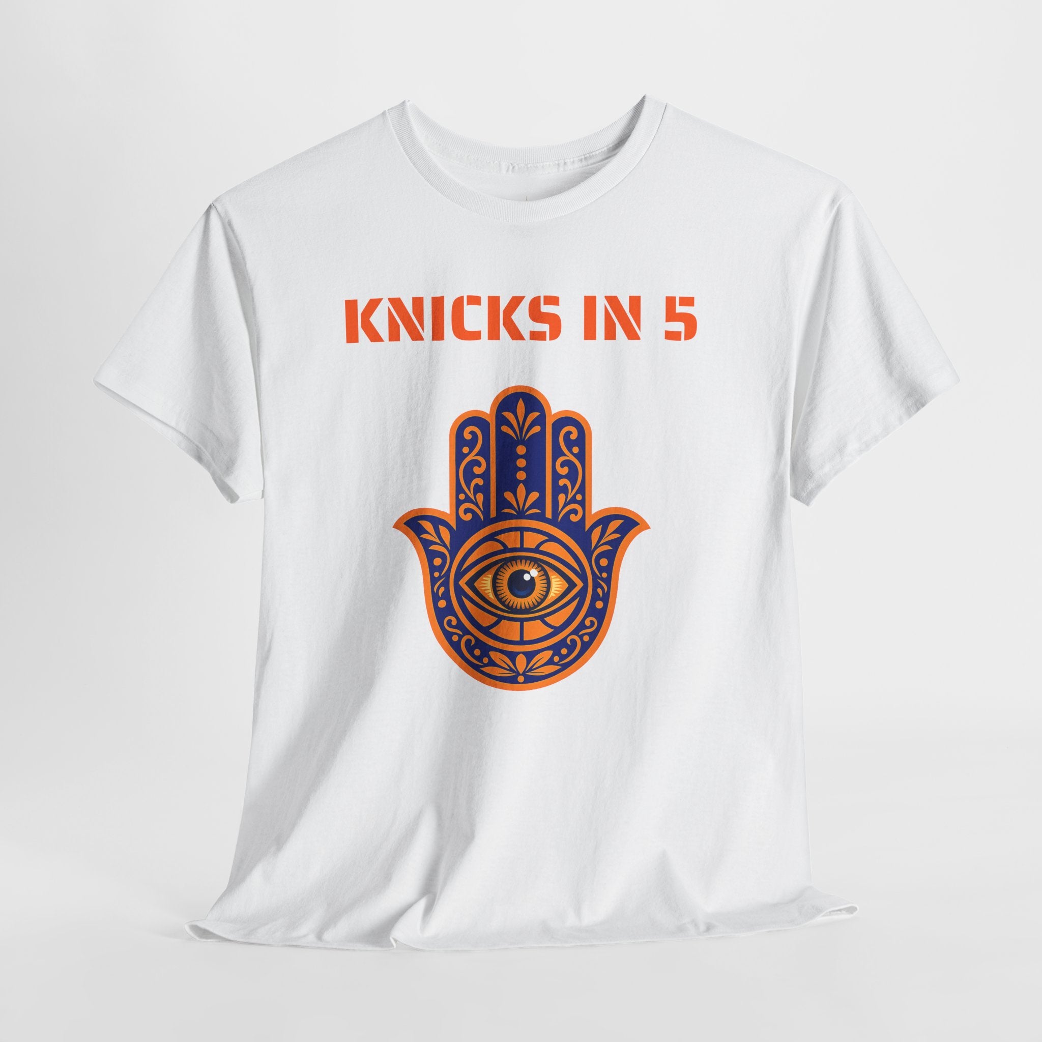 Knicks In Five Tee | New York Basketball Hamsa T-Shirt