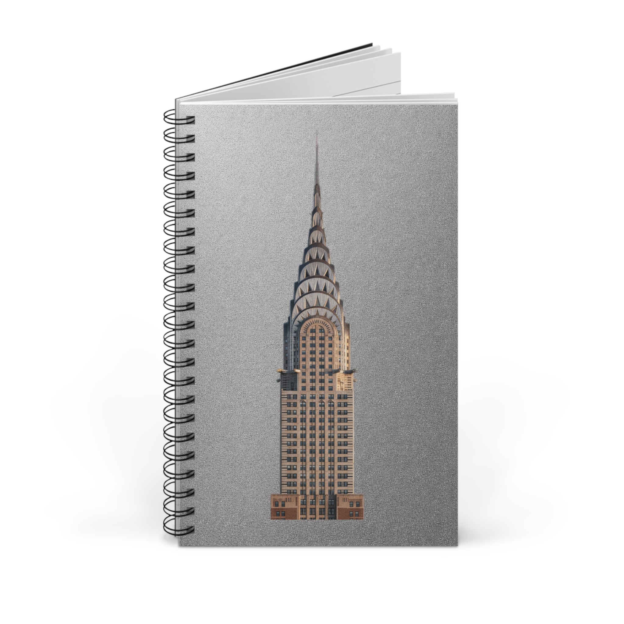 Cuaderno espiral del edificio Chrysler | Cuaderno plateado de arquitectura de Nueva York