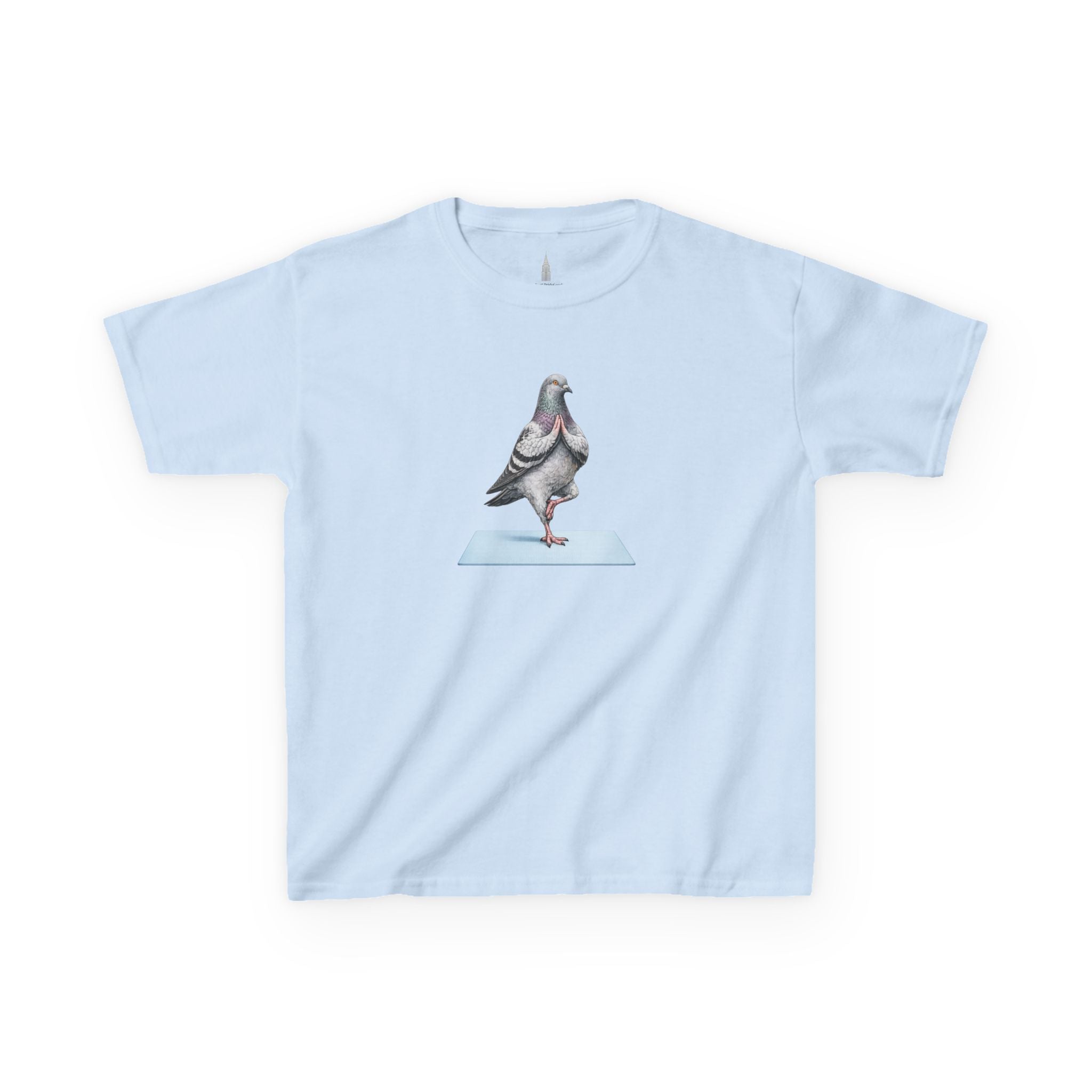 Customizable Central Park NYC Pigeon Kids Yoga Tee — Cute Bird Yoga T-Shirt for Children