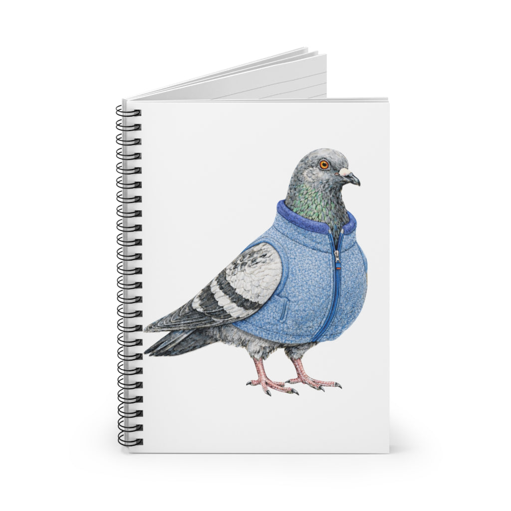 Customizable Financial District NYC Pigeon Spiral Journal |  FiDI Finance Bro Wall Street Bird Lovers Notebook