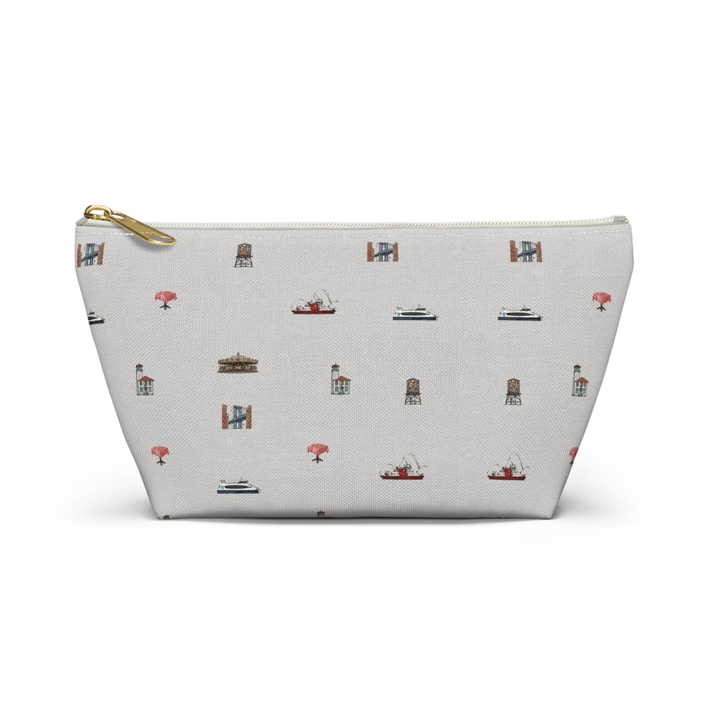 Icons of DUMBO Heather Gray Accessory Pouch — T-Bottom Makeup Bag