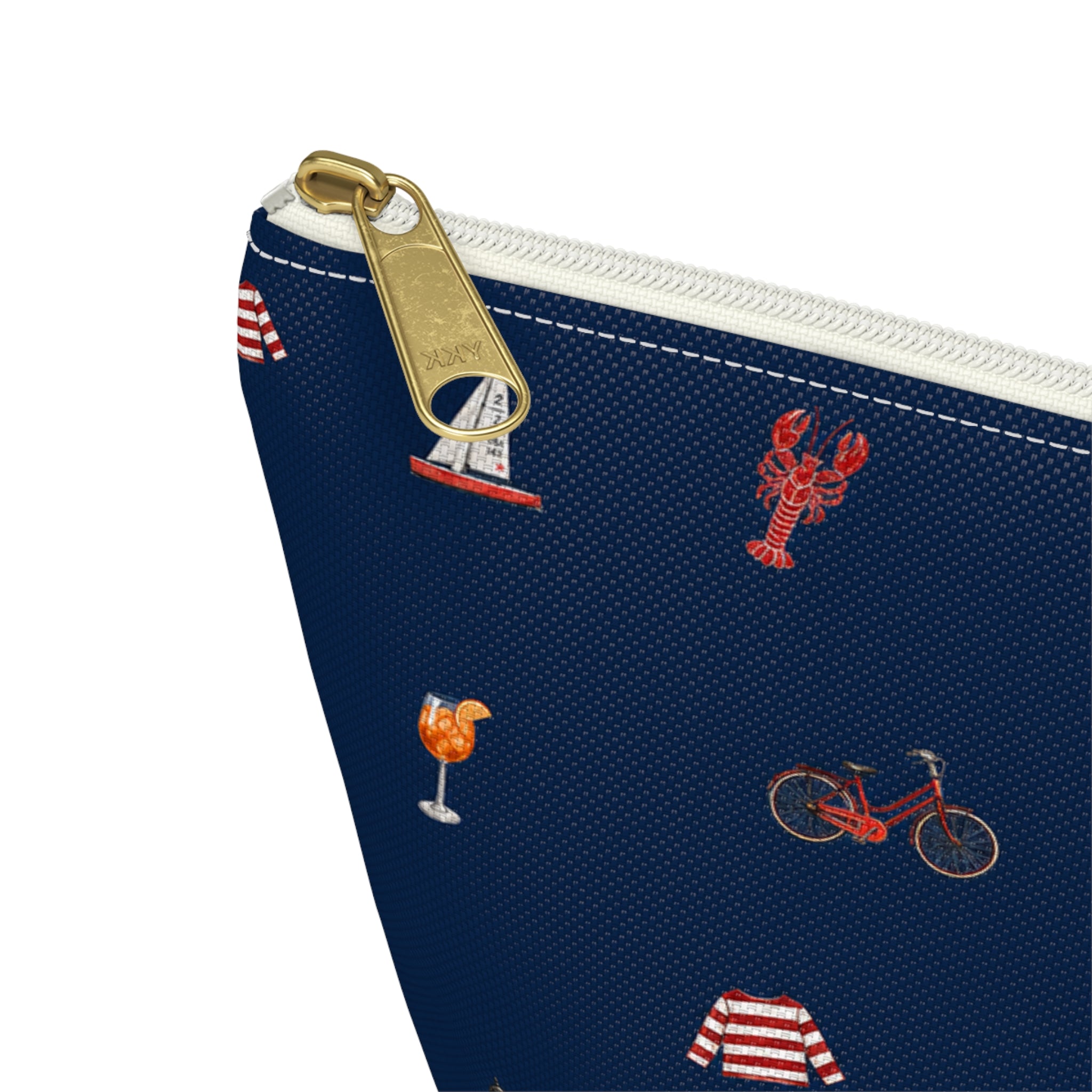 Icons of The Hamptons Blue  Accessory Pouch — T-Bottom Makeup Bag