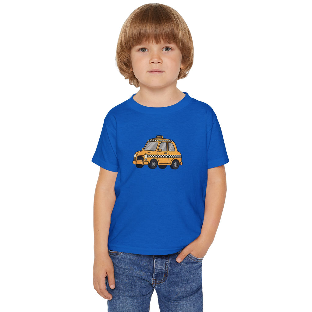 Camiseta de taxi de Nueva York para niños pequeños — Camiseta infantil con diseño de taxi amarillo a cuadros de Nueva York