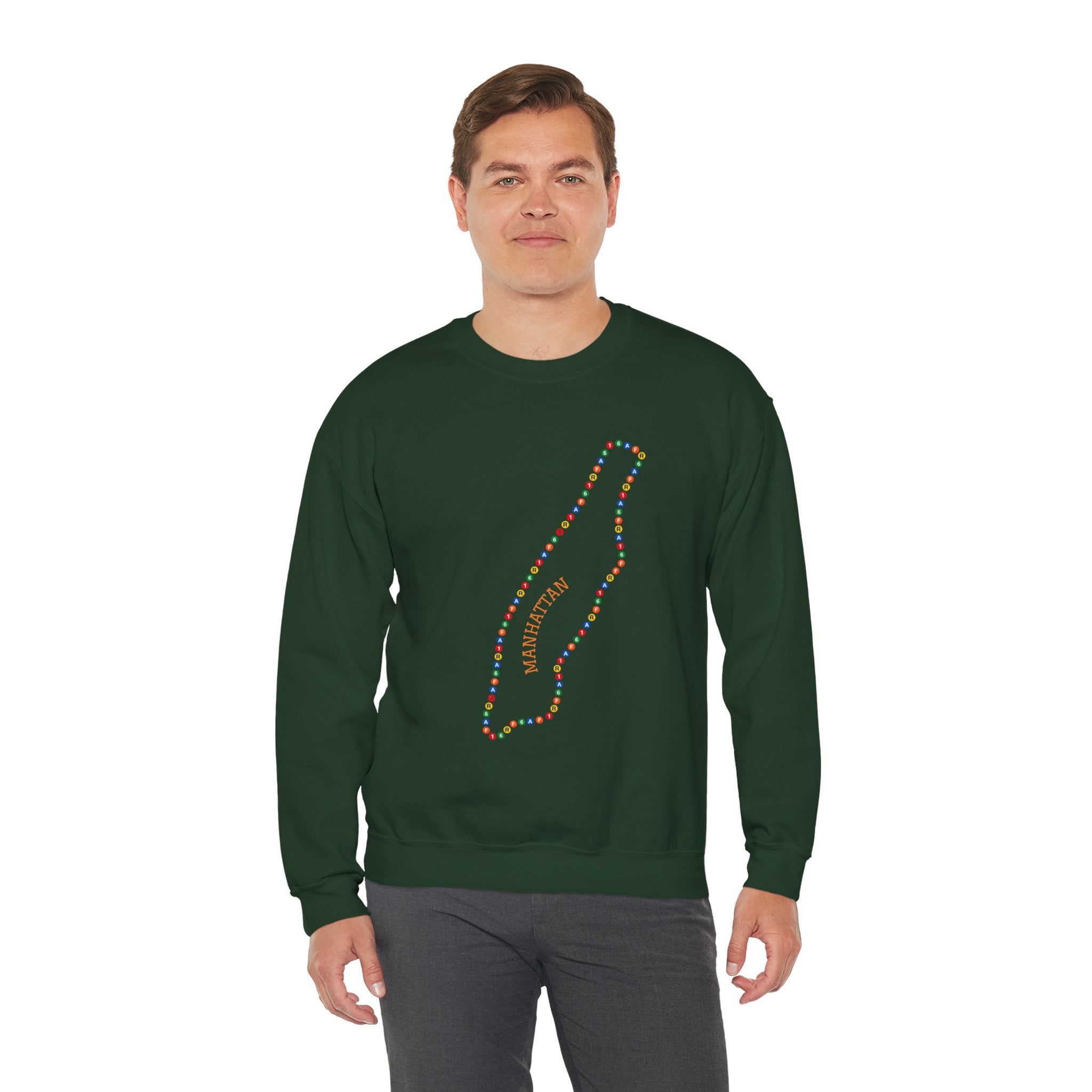Manhattan Map Subway Signs Sweatshirt | NYC Crewneck Sweater