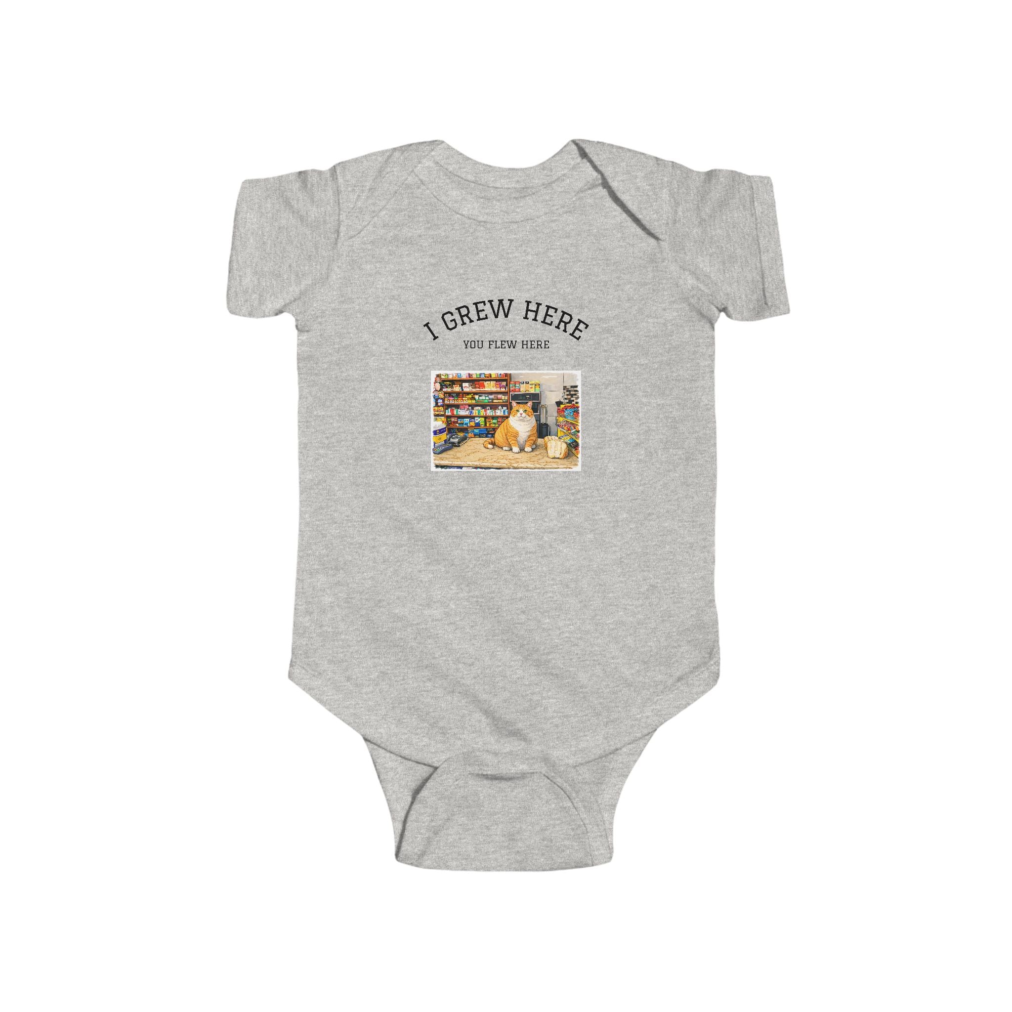 Bodega Cat Baby Bodysuit | I Grew Here You Flew Here baby onesie