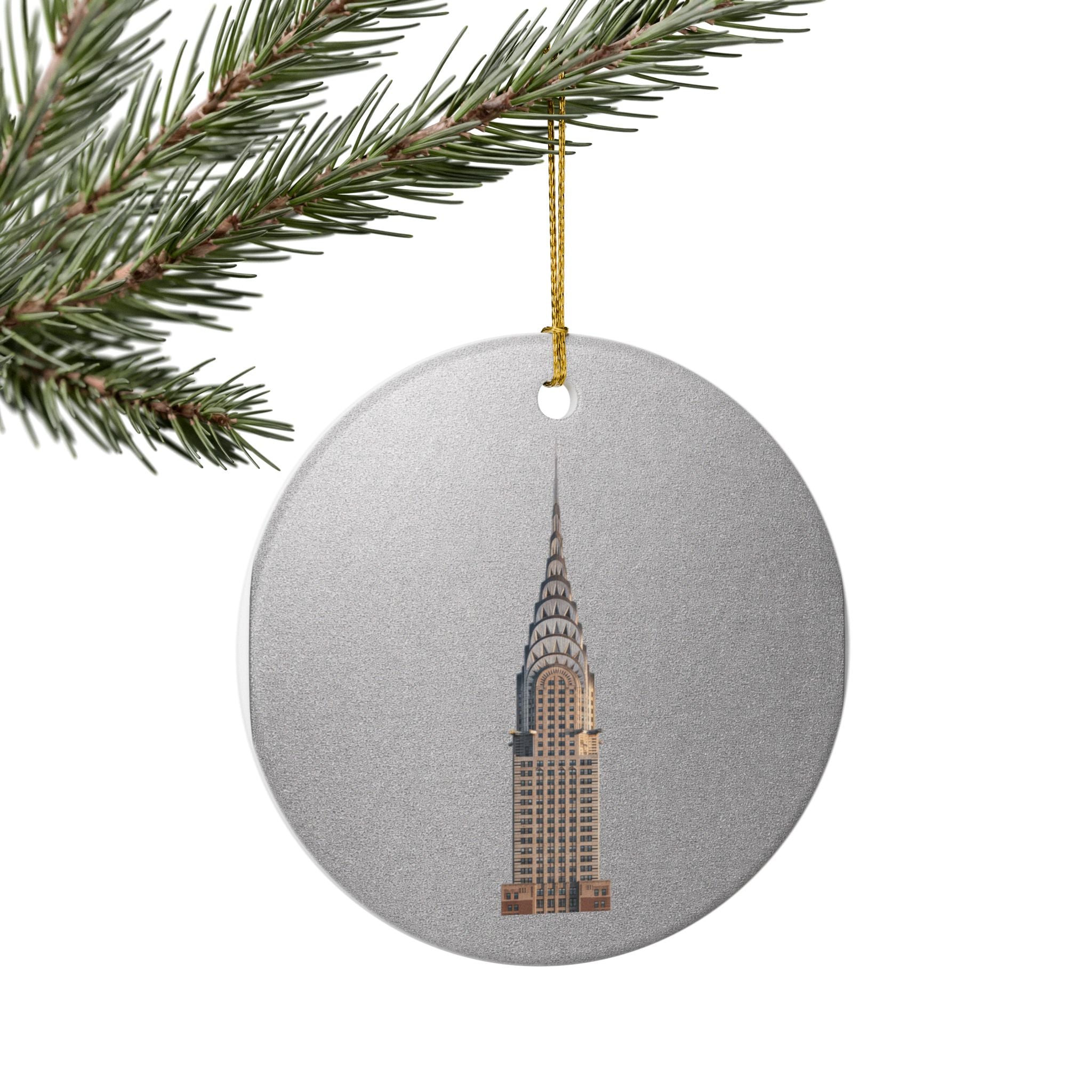 Chrysler Building Ceramic Christmas Tree Ornament — NYC Skyline Holiday Decoration