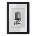 Boceto de la torre de agua de Nueva York | Marco negro