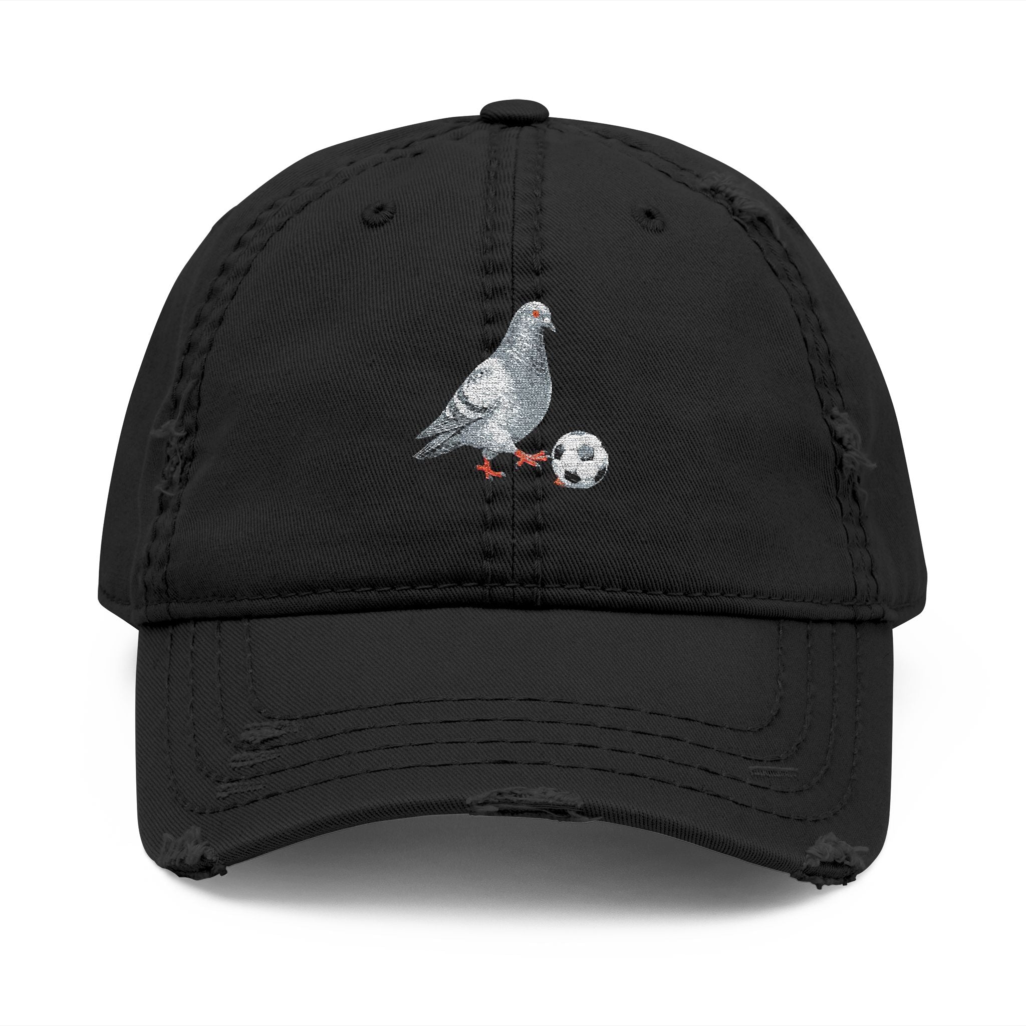Corona NYC Pigeon Dad Hat – Distressed Embroidered New York Soccer Ball Cap