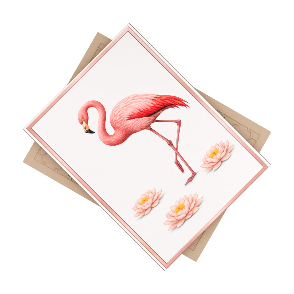 Bronx Zoo Pink Flamingo Ceramic Shower Tile - Coastal Ceramic Bath Tile 6" x 8"