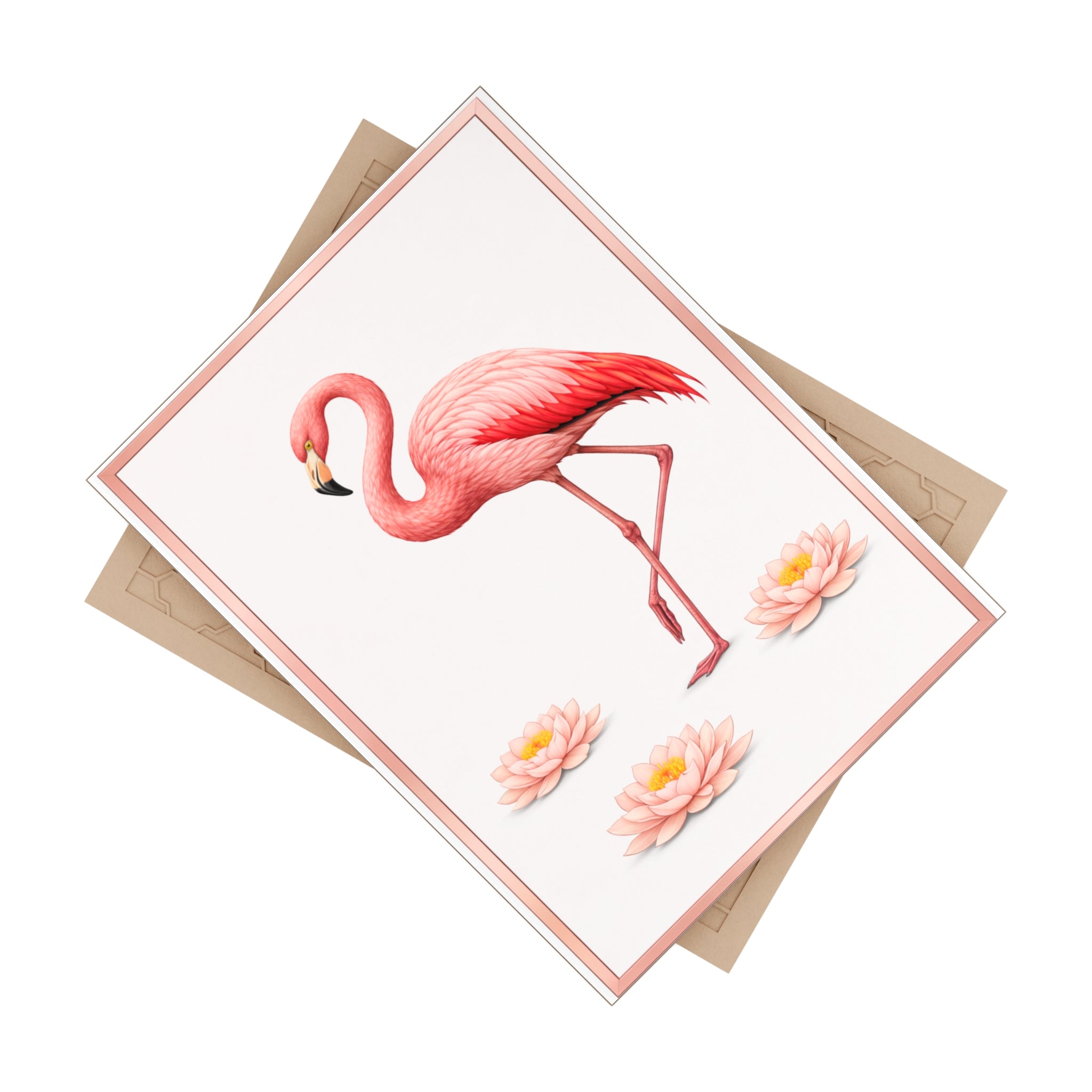 Bronx Zoo Pink Flamingo Ceramic Shower Tile - Coastal Ceramic Bath Tile 6" x 8"