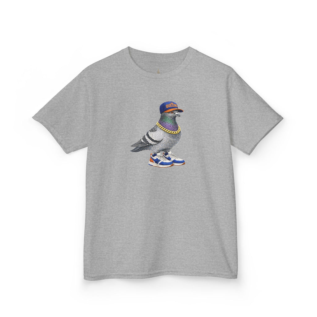 Customizable Queens NYC Pigeon Kid Tee —  Cute Bird  Baseball Fan T-Shirt for Children