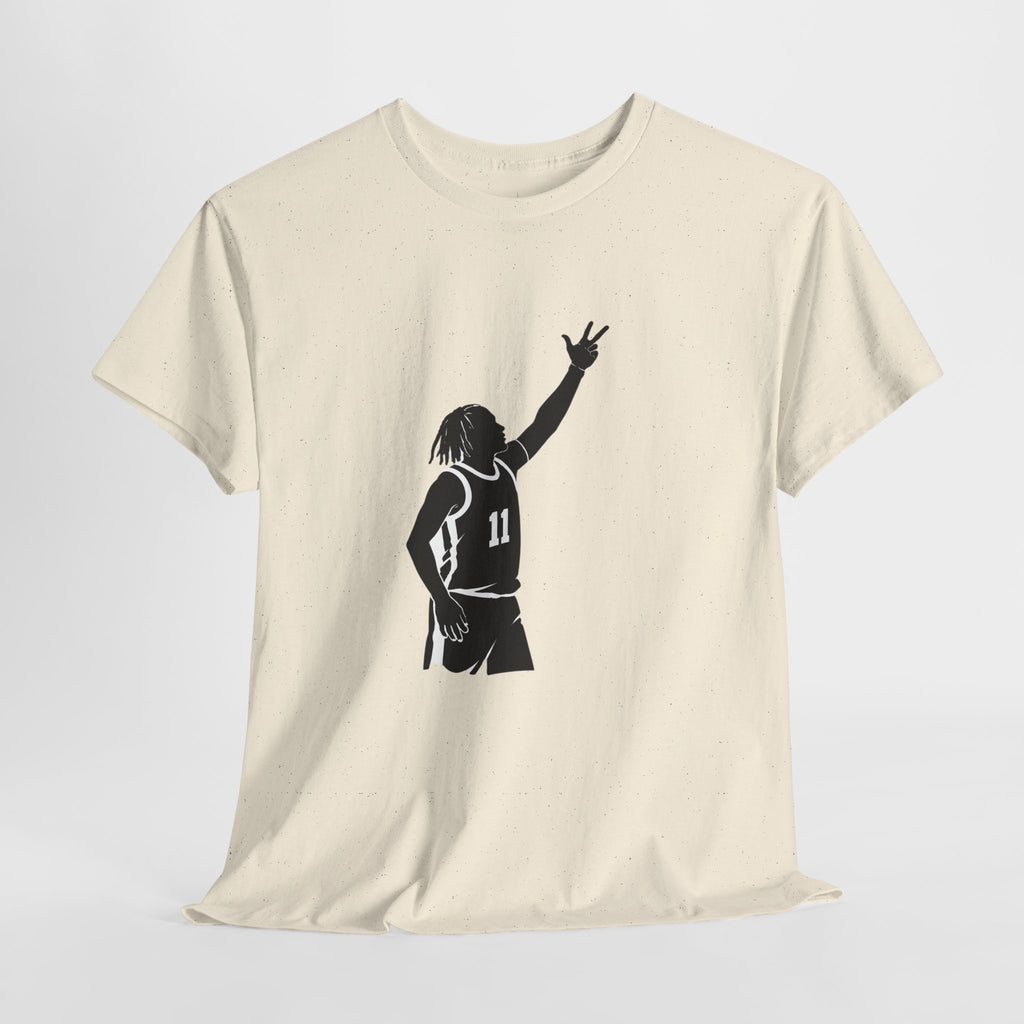 Customizable Jalen Brunson 3 Points Celly T-Shirt | New York Basketball Tee