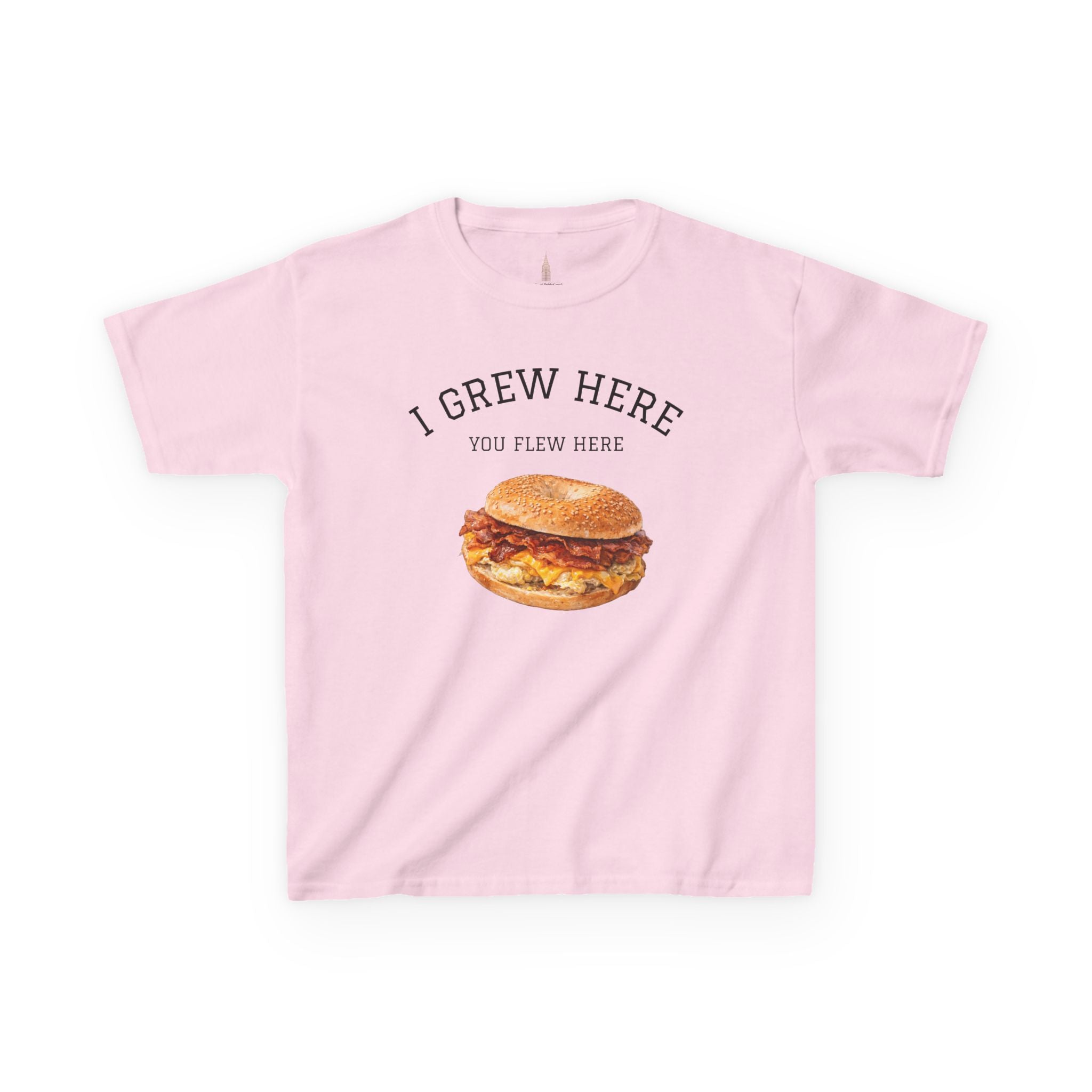 Bacon Egg and Cheese NYC Kids Tee —  I Grew Here You Flew Here T-Shirt for Children