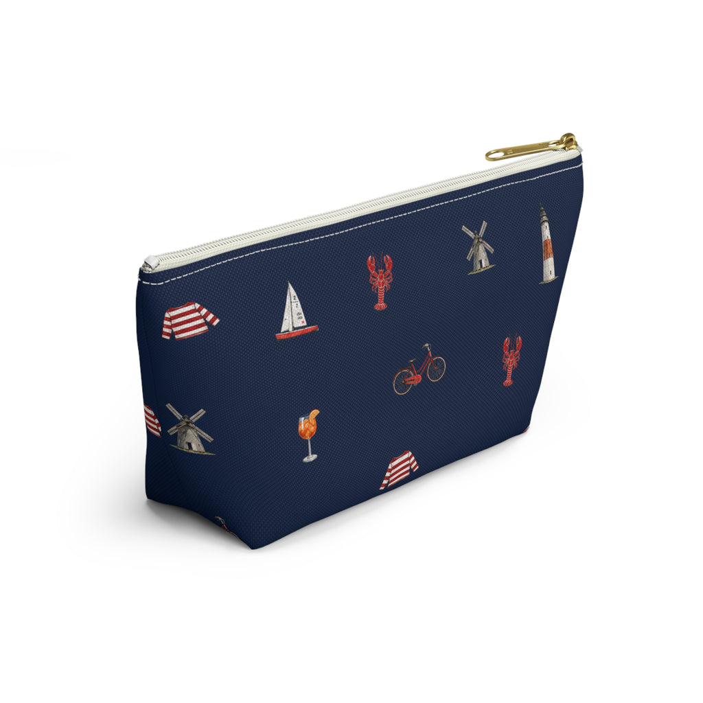 Icons of The Hamptons Blue  Accessory Pouch — T-Bottom Makeup Bag