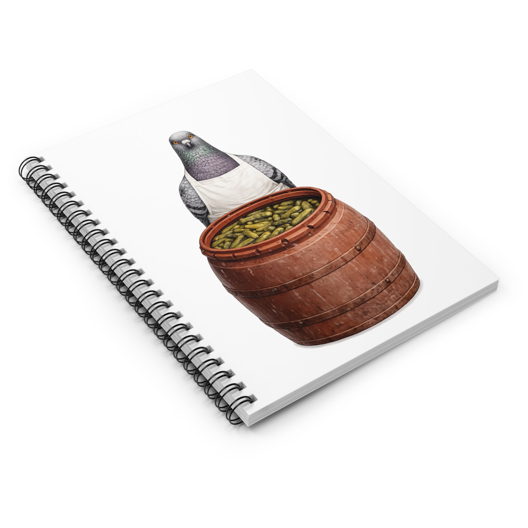 Customizable Lower East Side NYC Pigeon Spiral Journal | LES Pickle Salesman Bird Lovers Notebook